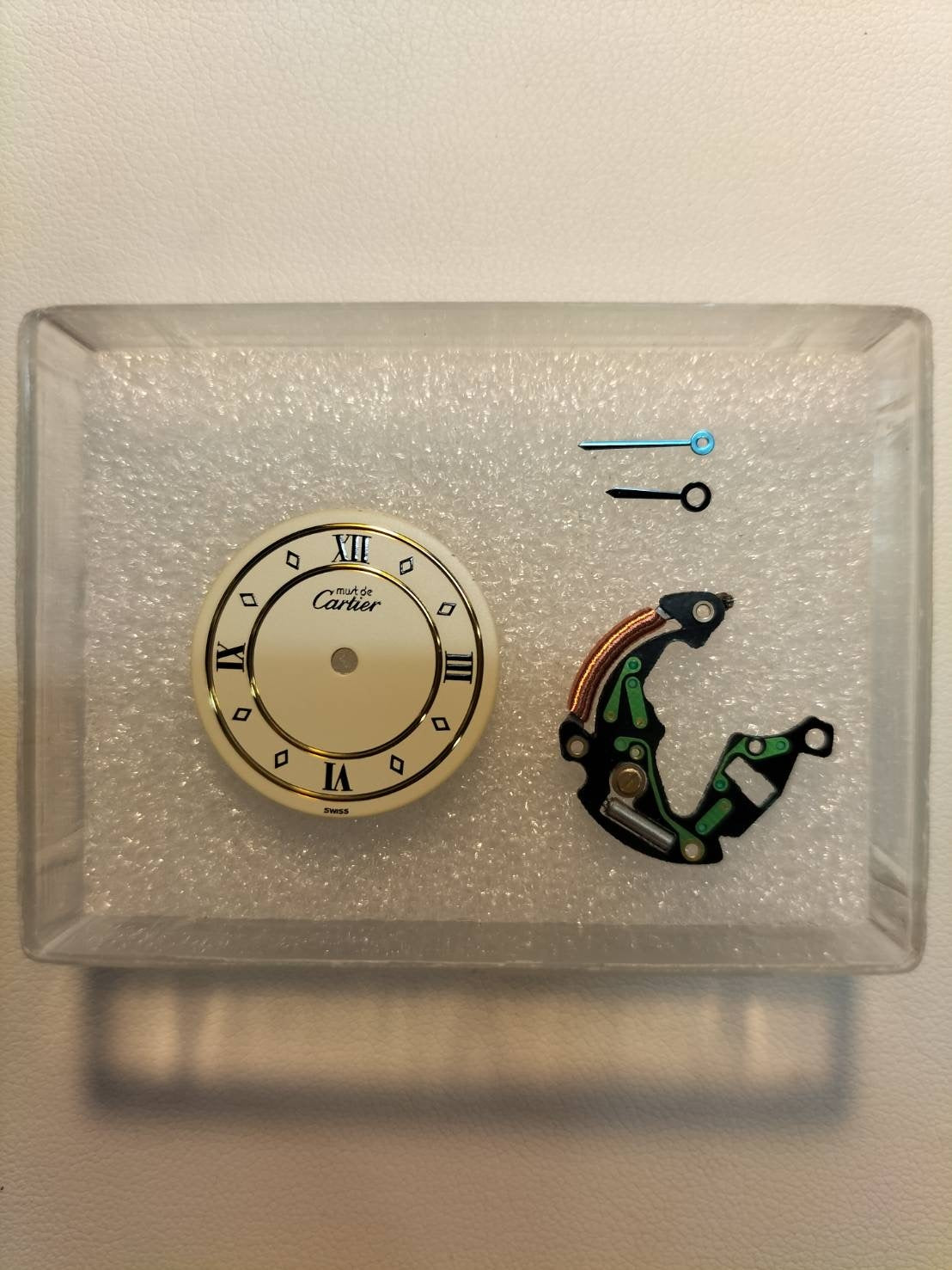 カルティエ マスト ヴァンドーム VLC SM W1002353 / 1815 クォーツ Cal.90 SV925 革 純正尾錠（GP）アイボリー4点ローマン文字盤 1980年代半ば～1994年頃 箱 冊子 保証書（1997年）オーバーホール済み