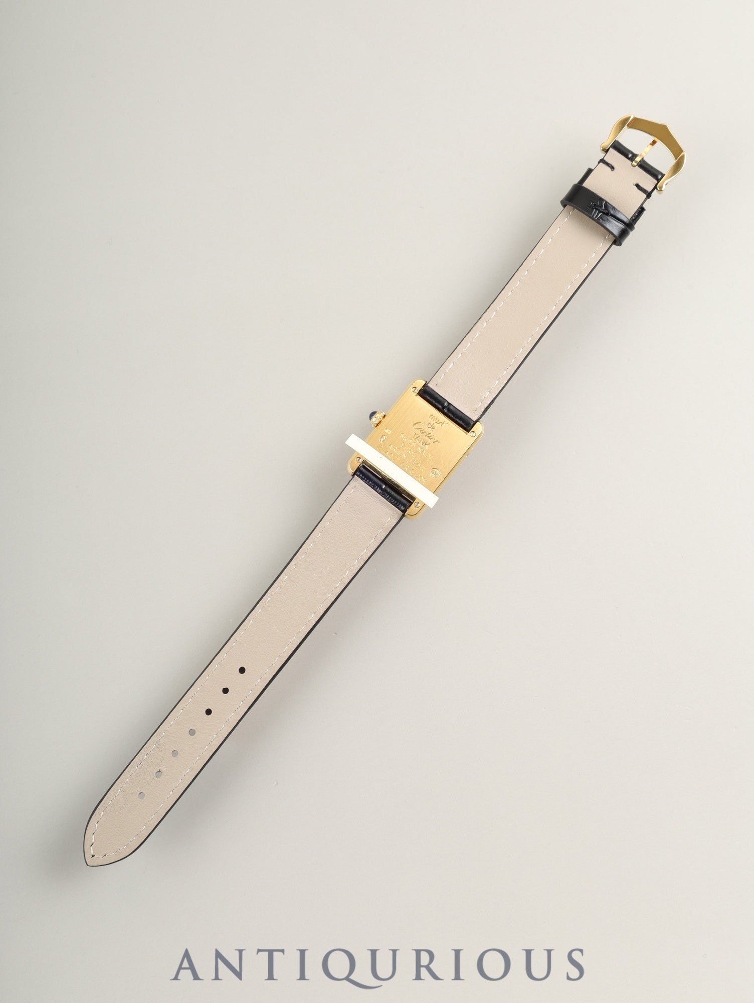Cartier Must Tank SM W1003153 / 1613 Quartz Caliber 057 SV925 Leather Strap with Genuine GP Buckle Ivory Roman Dial (SWISS Marking) Circa 1982-1995 Overhauled