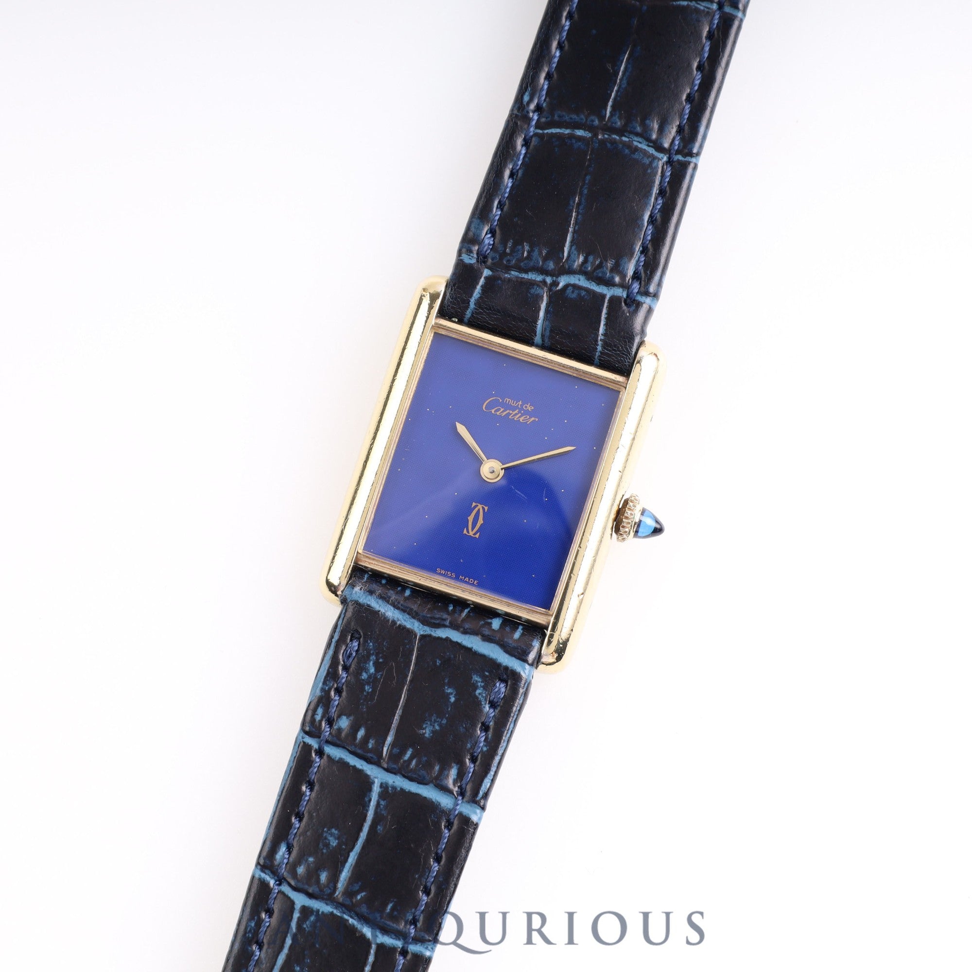 Cartier Must Tank LM Manual Winding SV925 Lapis Lazuli Dial Box Cartier Boutique Complete Service