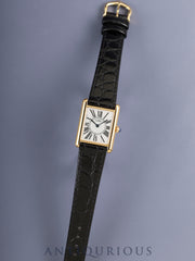 Cartier Must Tank LM 590005 Quartz Cal.90 SV925 Leather Original Pin Buckle (GP) Opaline Dial (SWISS marking) Overhauled