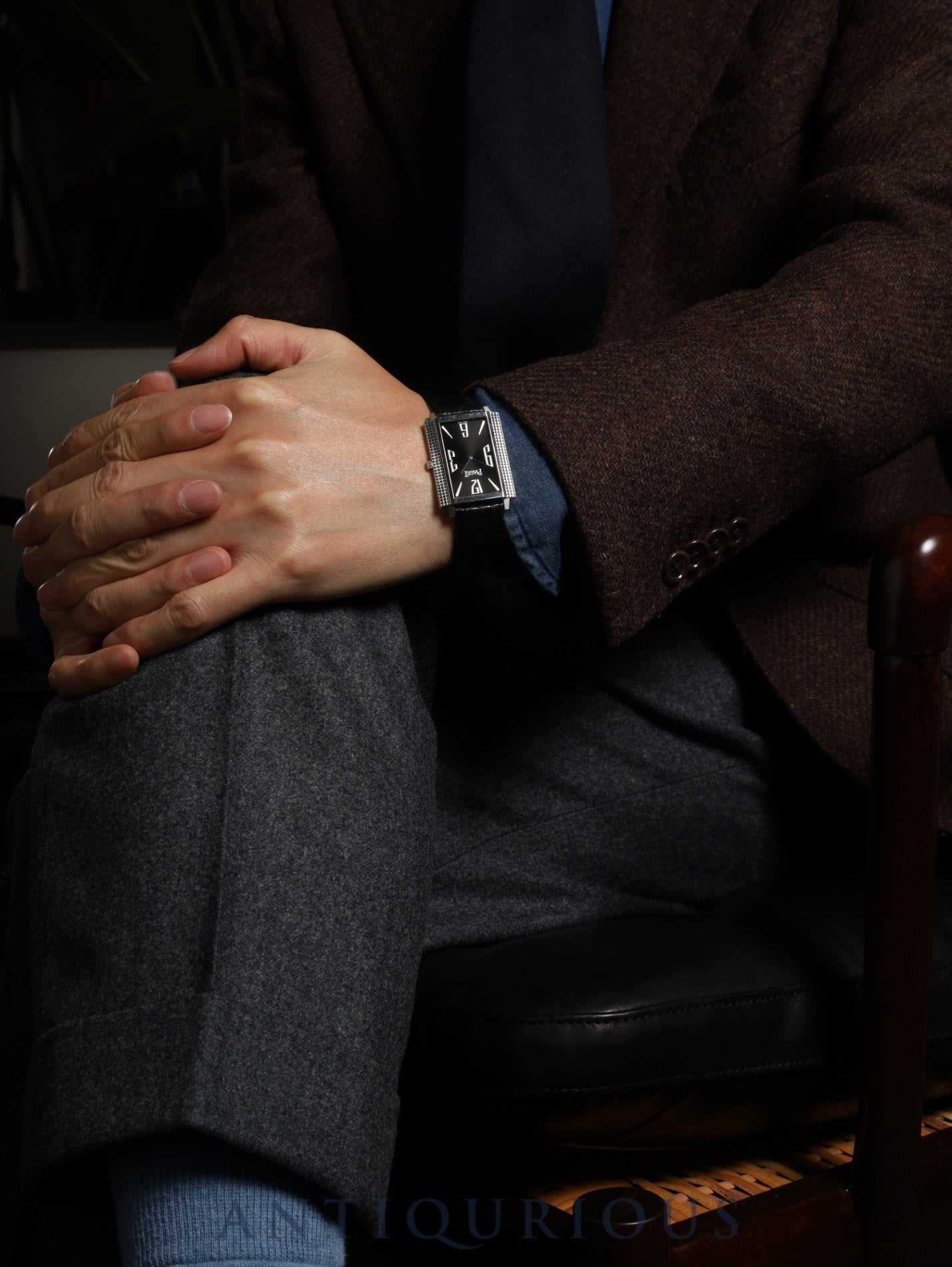 ピアジェ 1967 スクエア 90300 手巻き Cal.430P WG 革 純正尾錠（750）ブラックアラビア文字盤 純正ベルト オーバーホール済み