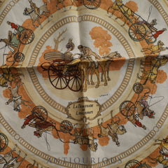 Hermès Carré 45 Scarf, Walk to Longchamp, 100% Silk