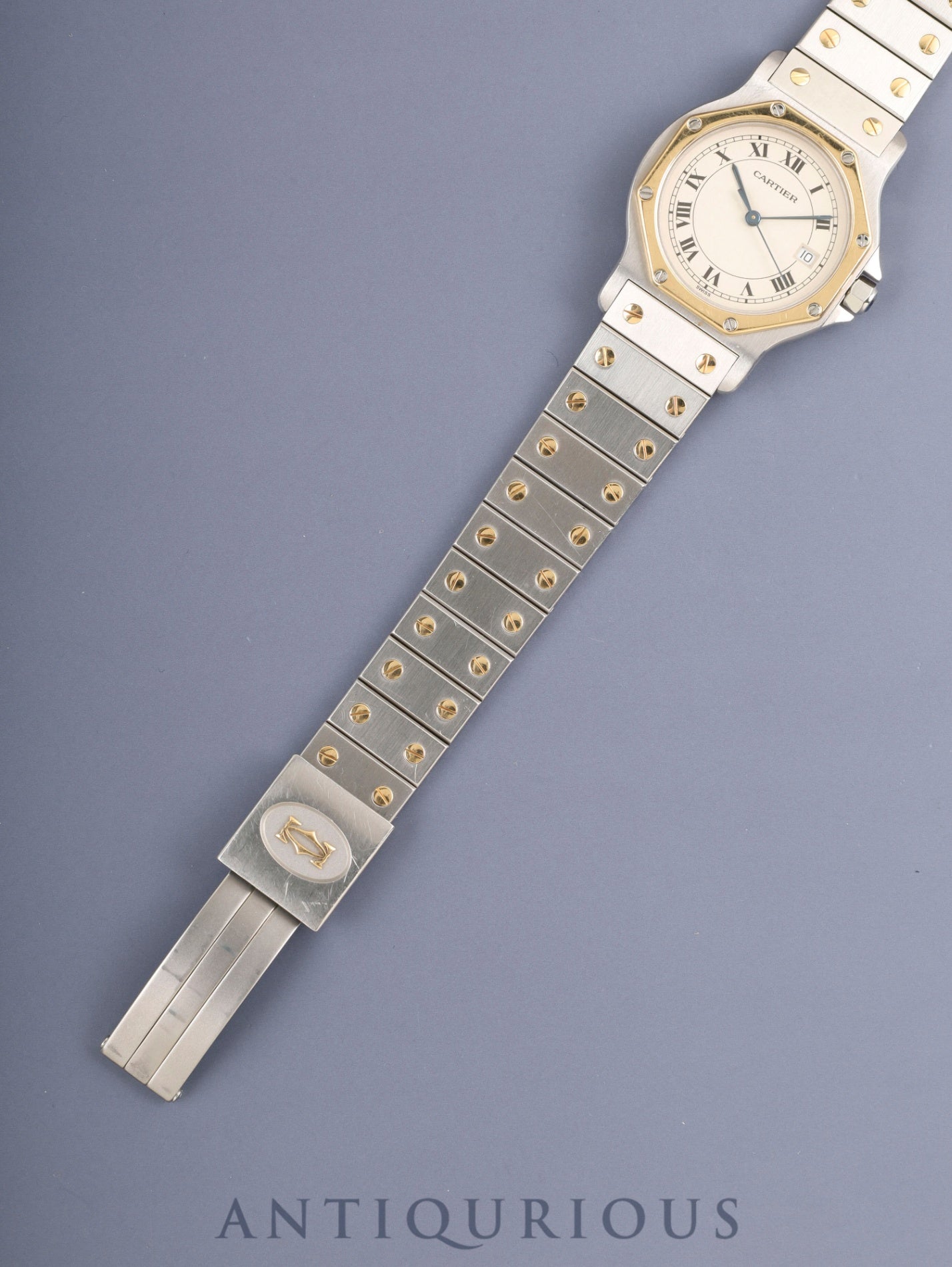 カルティエ サントス オクタゴン LM W2001583 / 187902 クォーツ Cal.87 SS/YG SS/YG アイボリーローマン文字盤（SWISS表記）オーバホール済み