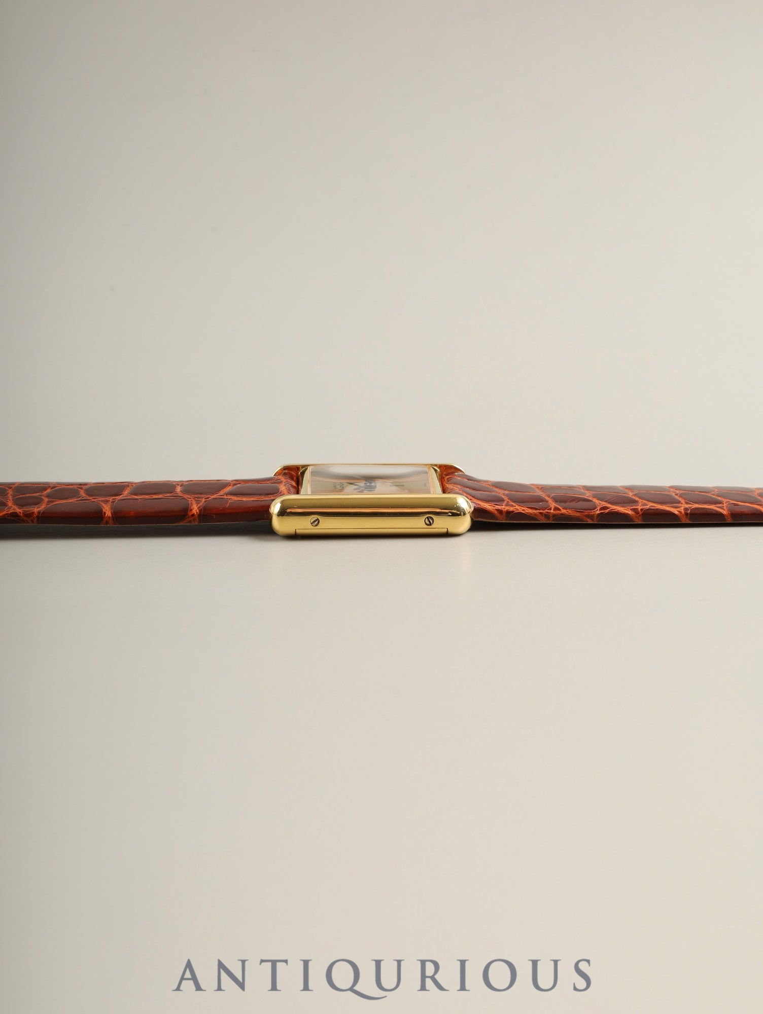 カルティエ マストタンク SM 手巻き Cal.78-1 SV925 革 純正ピンバックル（GP）ストライプトリニティ文字盤（SWISS表記） オーバーホール済み 新品仕上げ済み