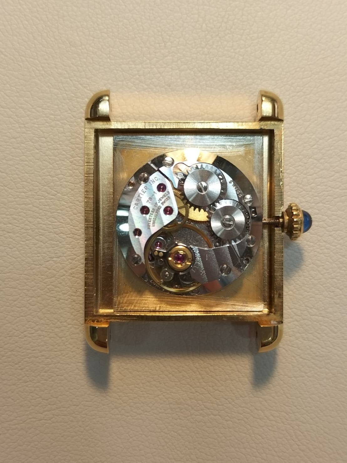 カルティエ マストタンク LM 手巻き Cal.78-1 SV925 革 純正尾錠（GP）サンレイ文字盤 オーバーホール済み