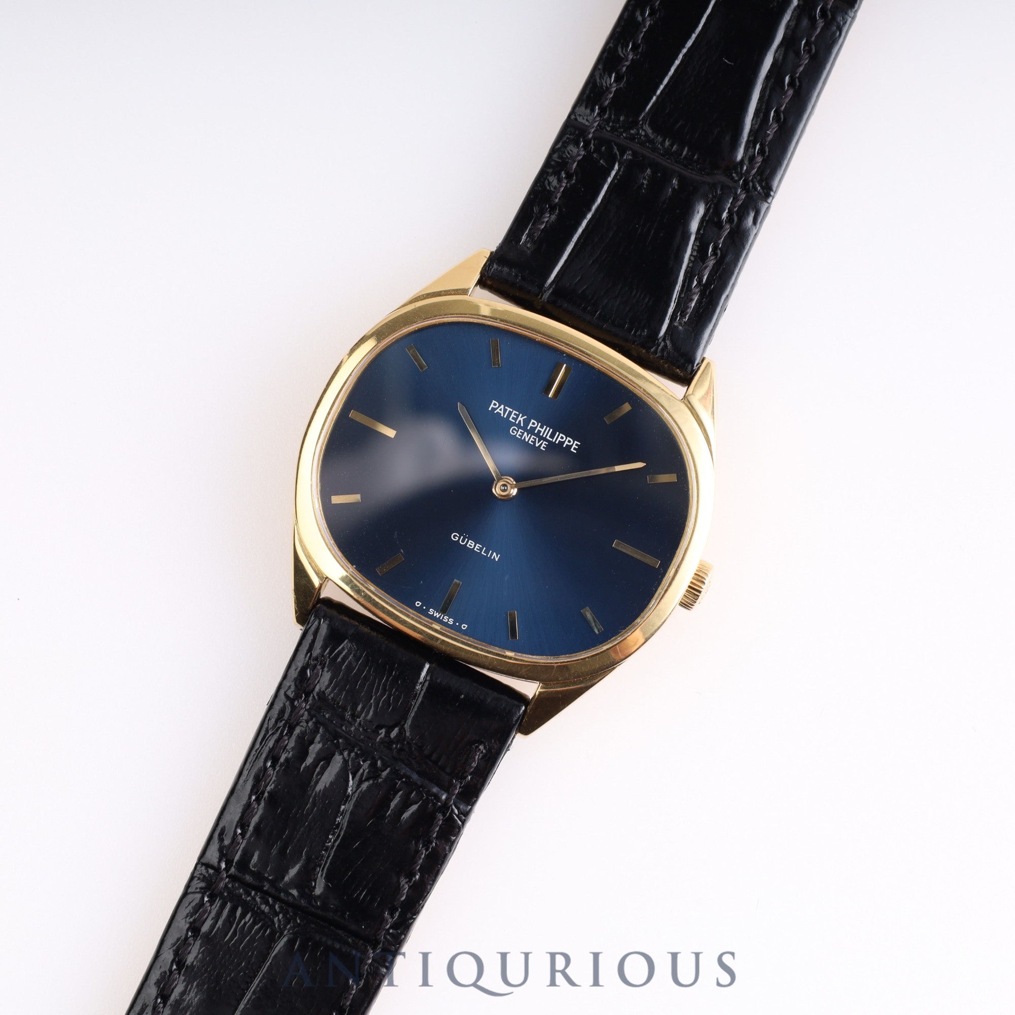 PATEK・PHILIPPE GOLDEN ELLIPSE 3545J GUBELIN Double name Manual winding Cal.23-300PM YG Leather Blue Dial Paper box