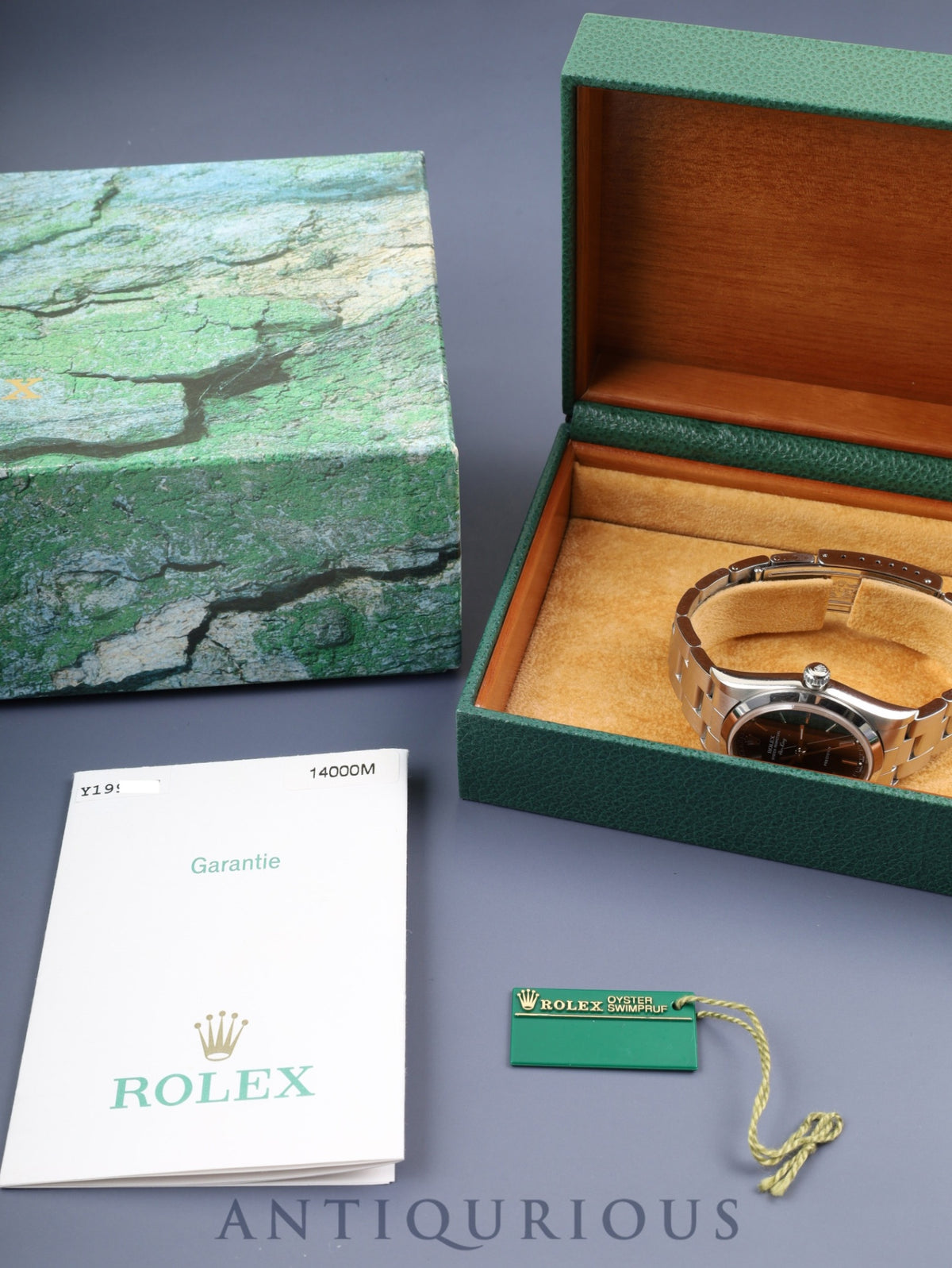 Rolex Air-King 14000M Automatic Cal.3130 Stainless Steel Black Dial Y-series (2002) Warranty, Box, Tags, Booklets, Case, Overhauled