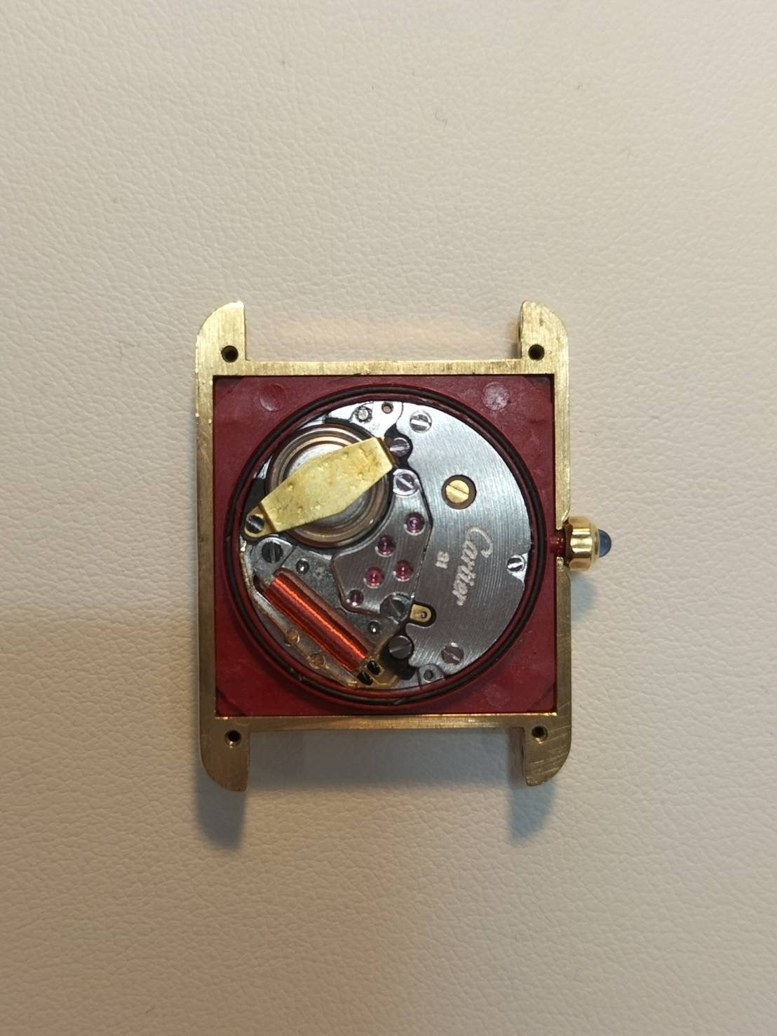 Cartier Must Tank LM 6 81006 Quartz Cal.81 SV925 Leather Original Pin Buckle (GP) Onyx Dial (SWISS marking) Overhauled, Re-inspected