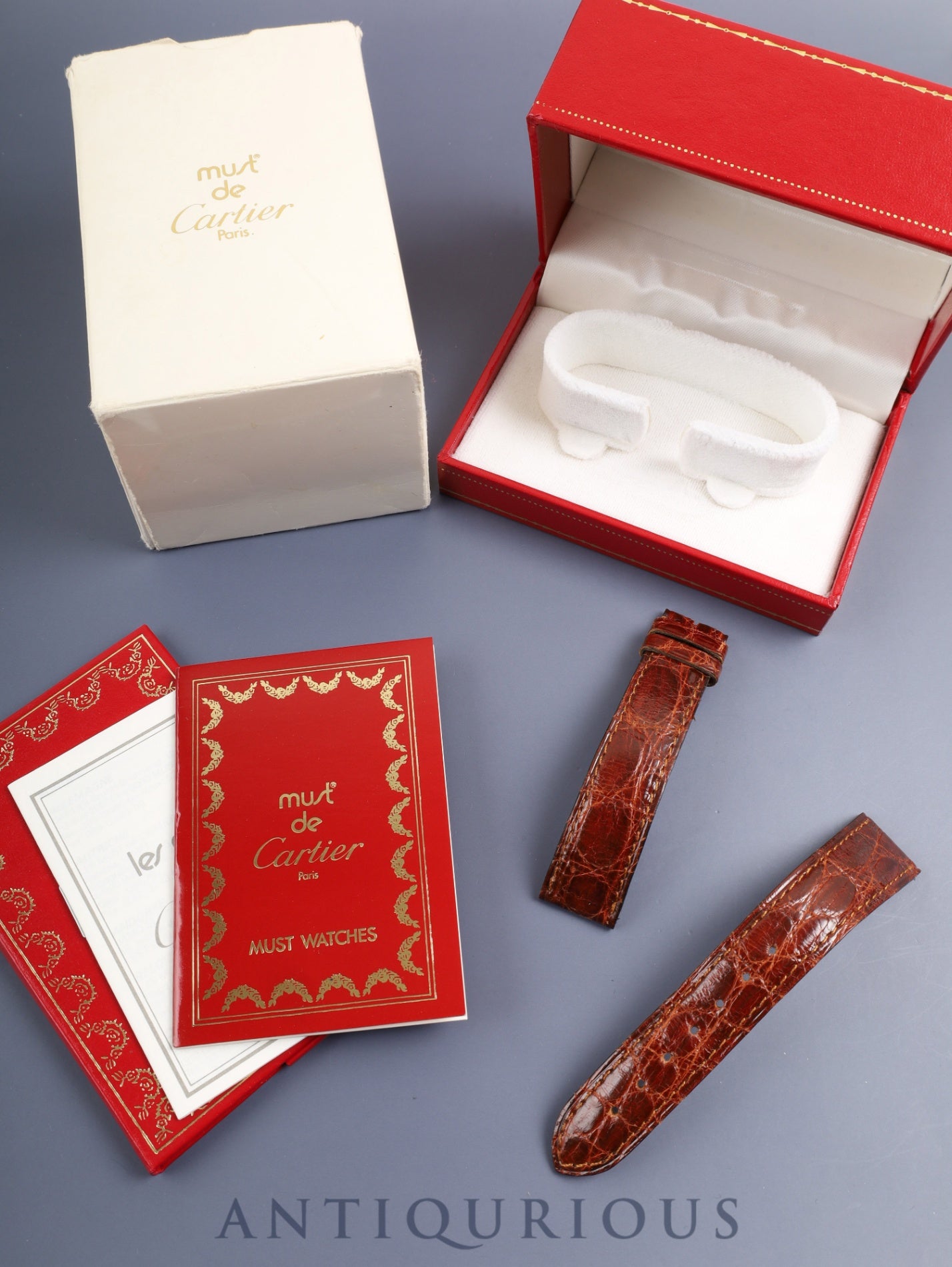 カルティエ マストタンク LM 590005 クォーツ Cal.690 SV925 革 純正ピンバックル（GP）アイボリーローマン文字盤（SWISS表記）箱 冊子