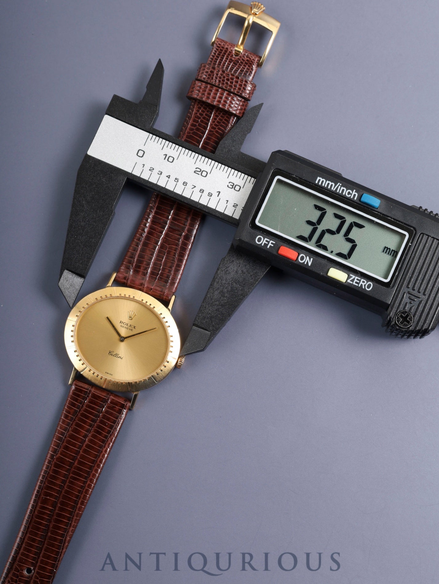 Rolex Cellini 4083 Manual Winding Caliber 1601 750YG Leather Watch with Genuine Pin Buckle (GP) Champagne Dial E Series (1990-1991) Overhauled