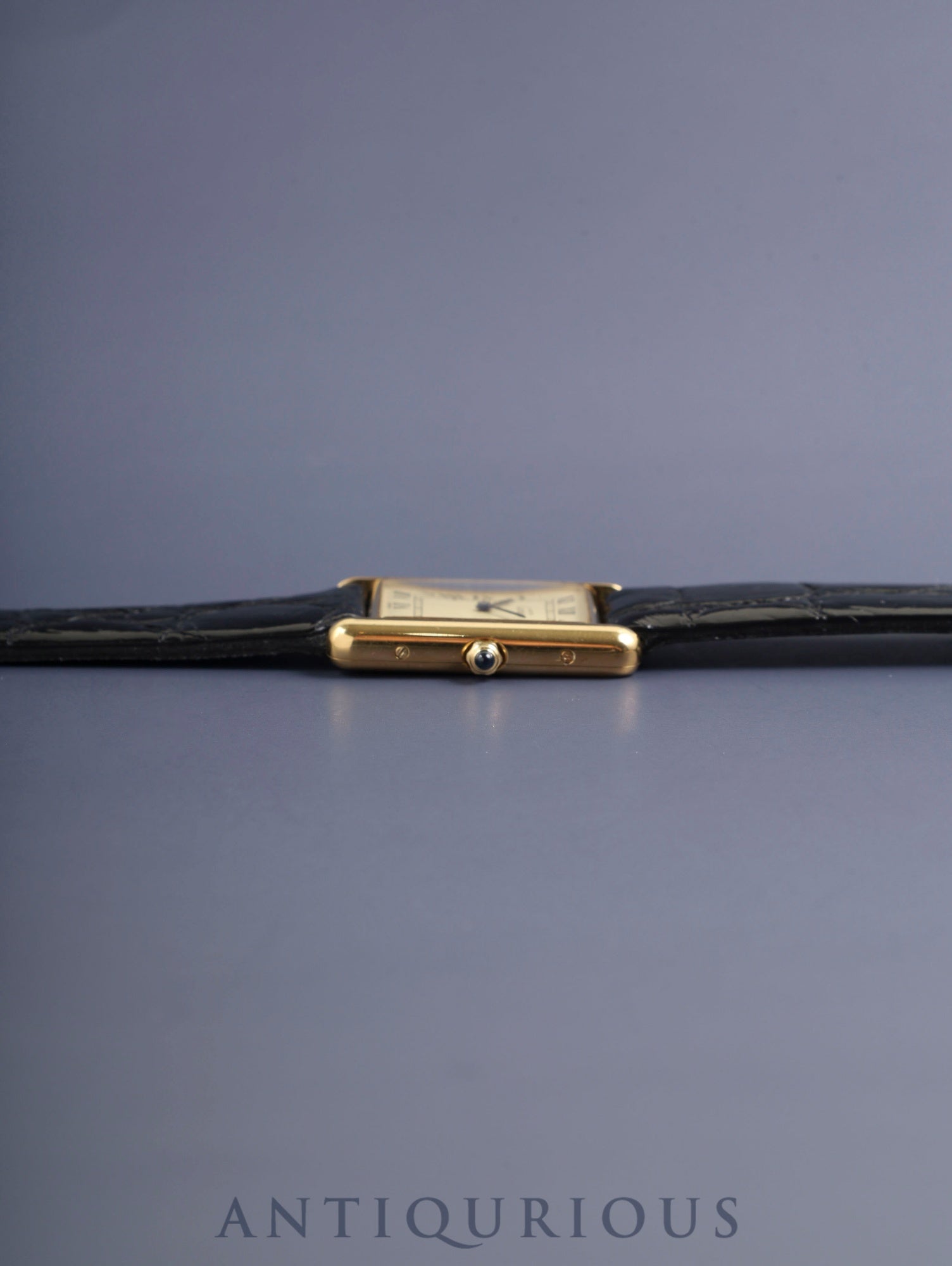 カルティエ マストタンク LM 681006 クォーツ Cal.81 SV925 革 純正尾錠（GP）アイボリーローマン文字盤 オーバーホール済み