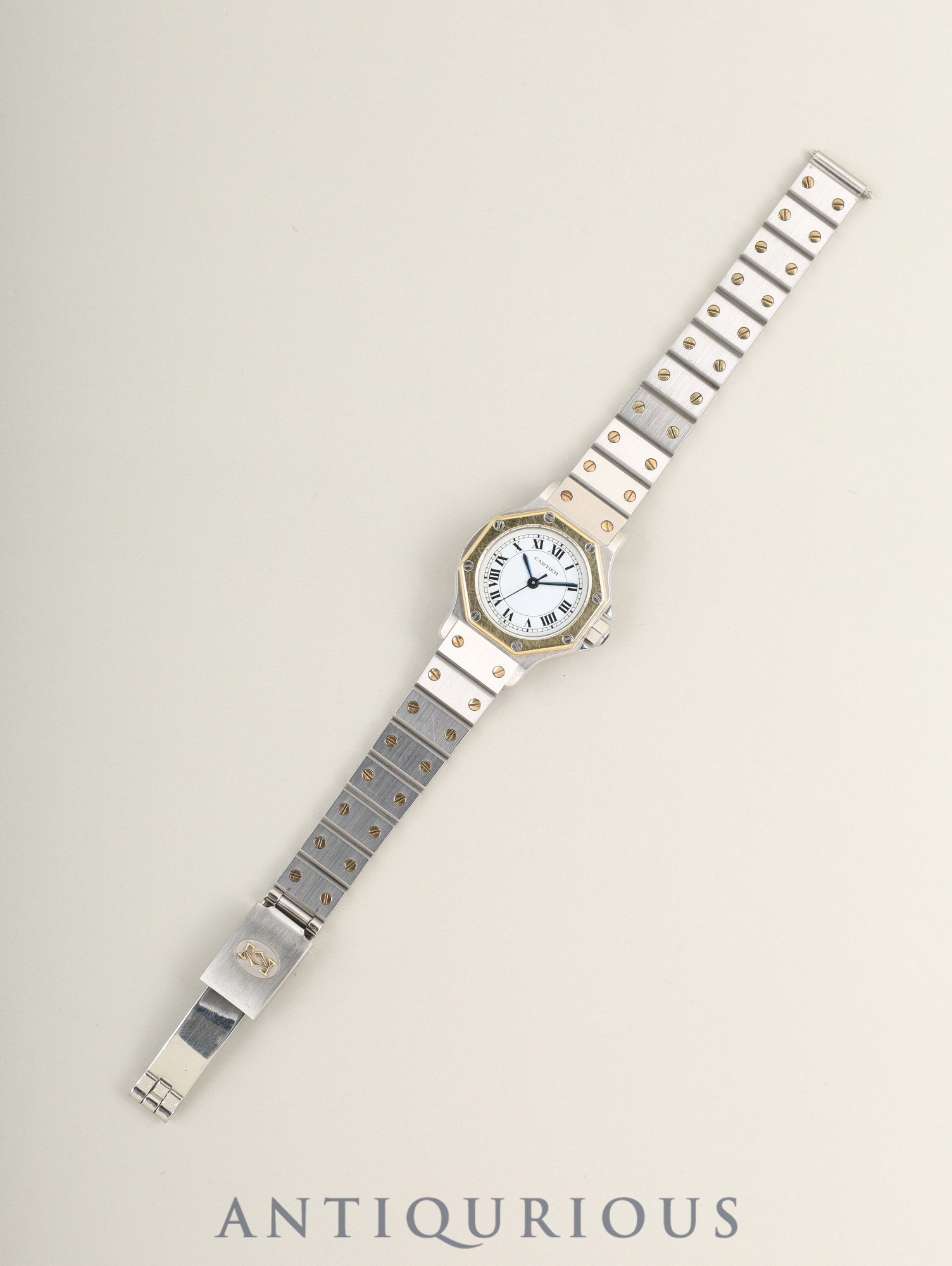 カルティエ サントス オクタゴン SM 0907 自動巻き Cal.2670 SS/YG SS/YG ホワイトローマン文字盤 箱 冊子 オーバーホール済み