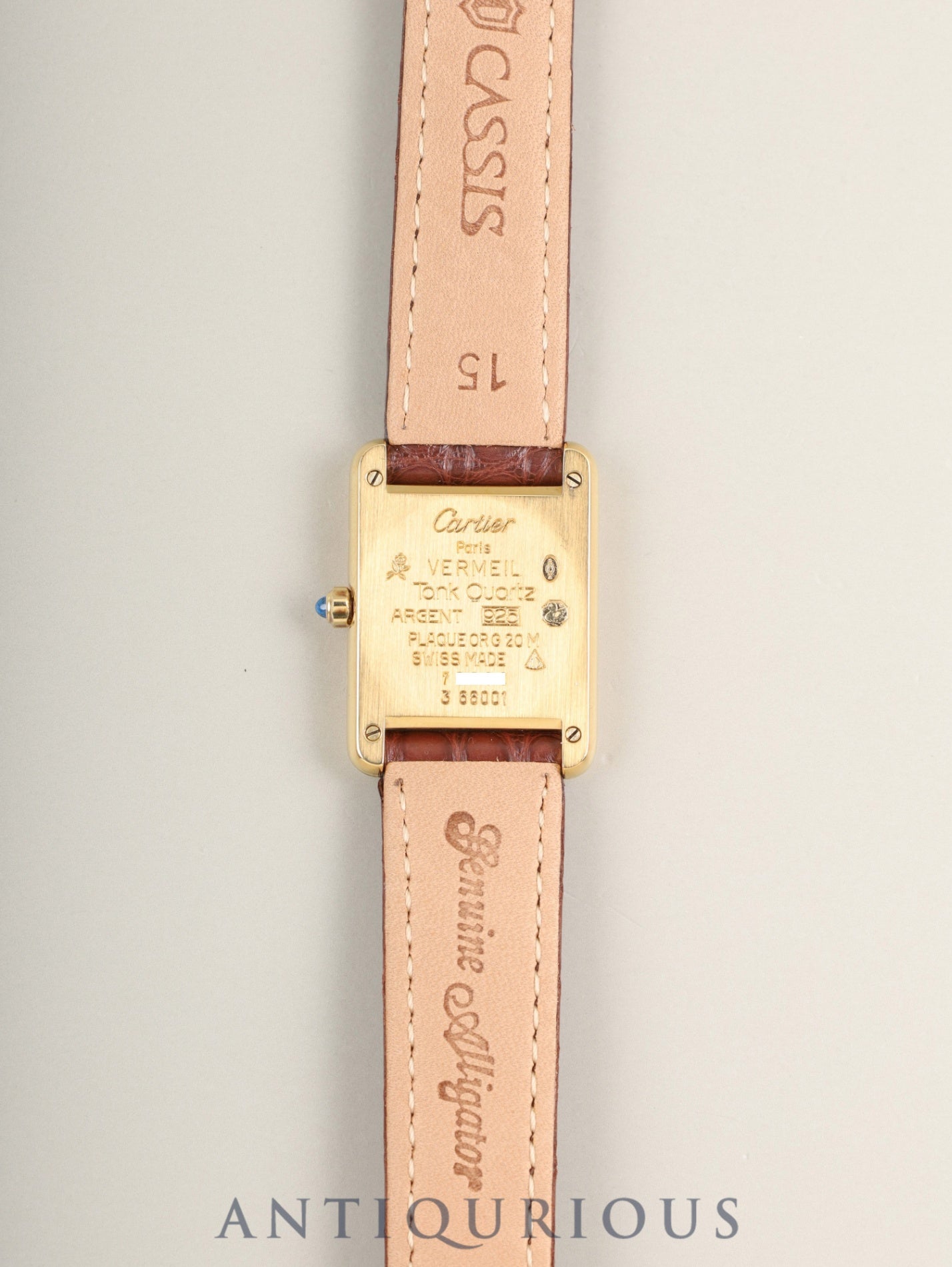 カルティエ マストタンク SM 84919223 / 3 66001 クォーツ Cal.66 SV925 革 純正ピンバックル（GP）フロントトリニティ文字盤（SWISS表記）済み