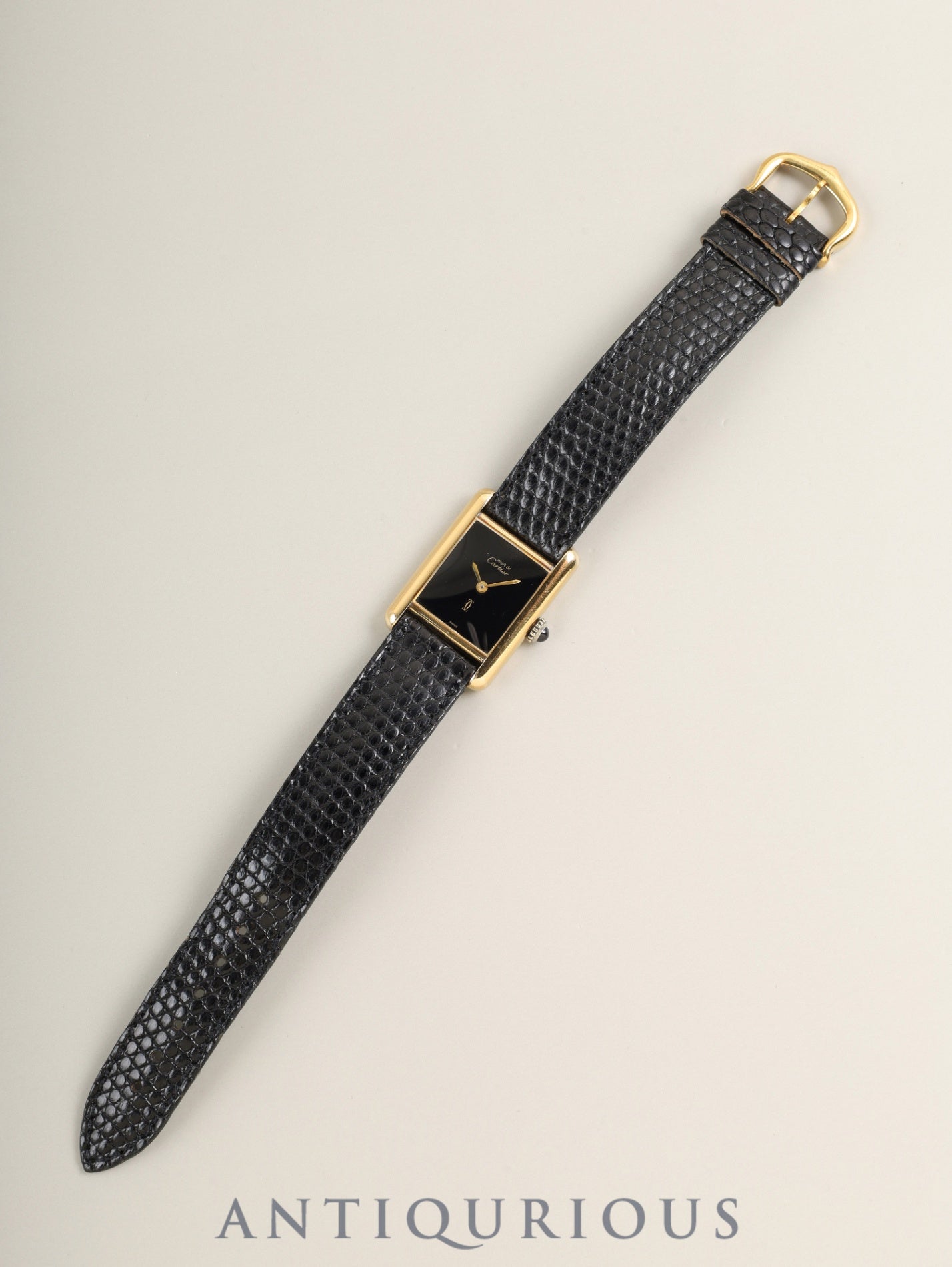 Cartier Must Tank SM Manual winding Cal.78-1 SV925 Genuine leather strap Genuine pin buckle (GP) Onyx dial (SWISS notation) Box Overhauled