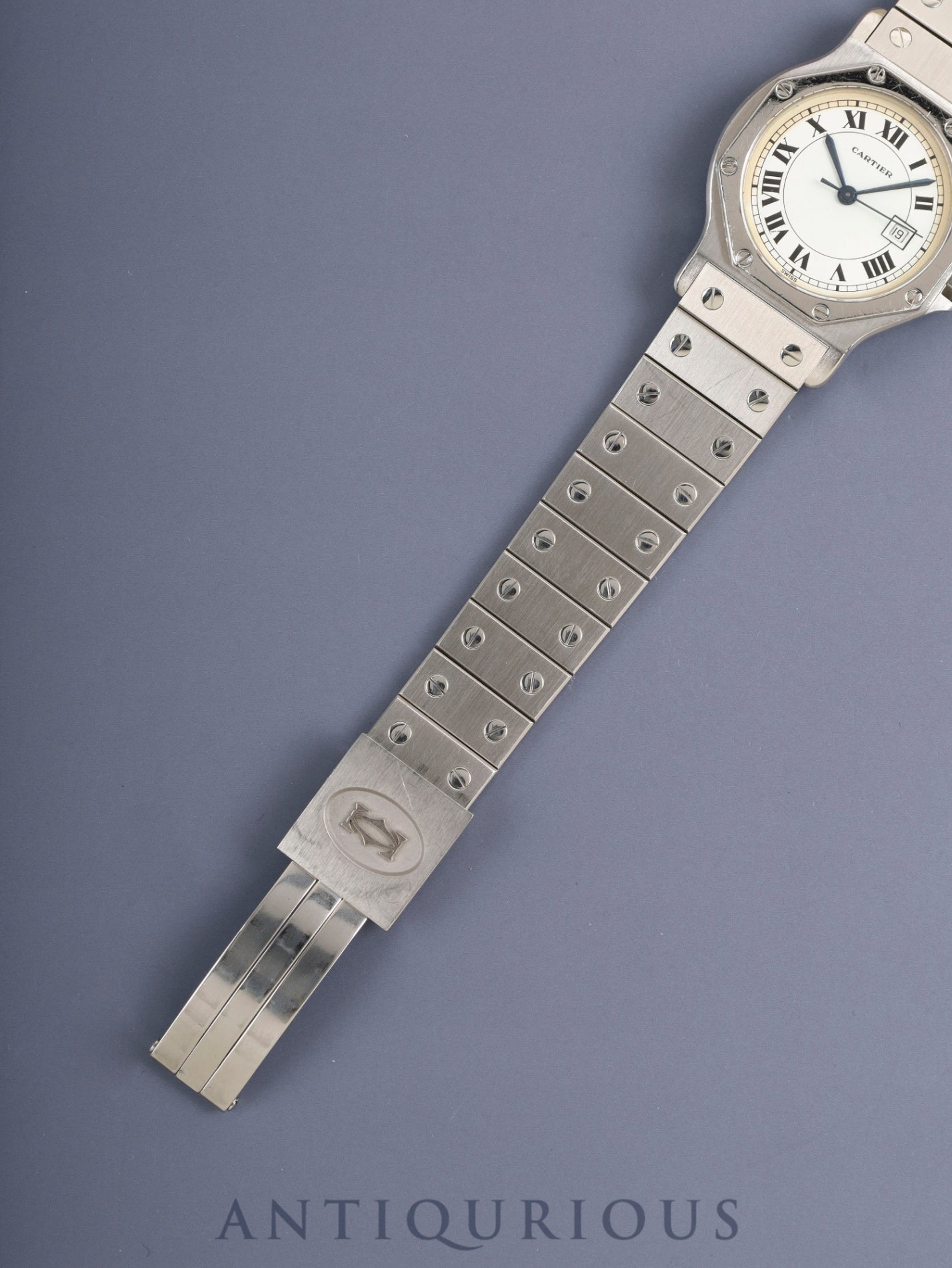 Cartier Santos Octagon LM 2965 Automatic Cal. ETA2671 SS SS White Roman Dial (SWISS marking) Overhauled