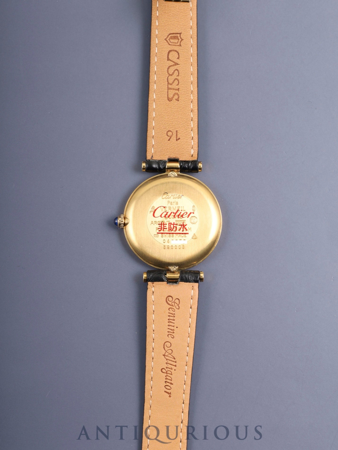 Cartier Must Vendome VLC LM 590003 Quartz Cal.690 SV925 Leather Genuine D-buckle (GP) Arabic dial (SWISS表記) Overhauled