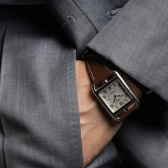 エルメス ケープコッド CC1.710 自動巻き SS 革 純正尾錠（SS）シルバー文字盤 箱 保証書（2001年）オーバーホール済み