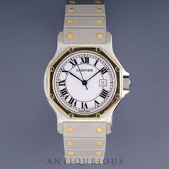 カルティエ サントス オクタゴン LM 2966 自動巻き SS/YG SS/YG ホワイトローマン文字盤 カルティエブティックにてコンプリートサービス済み