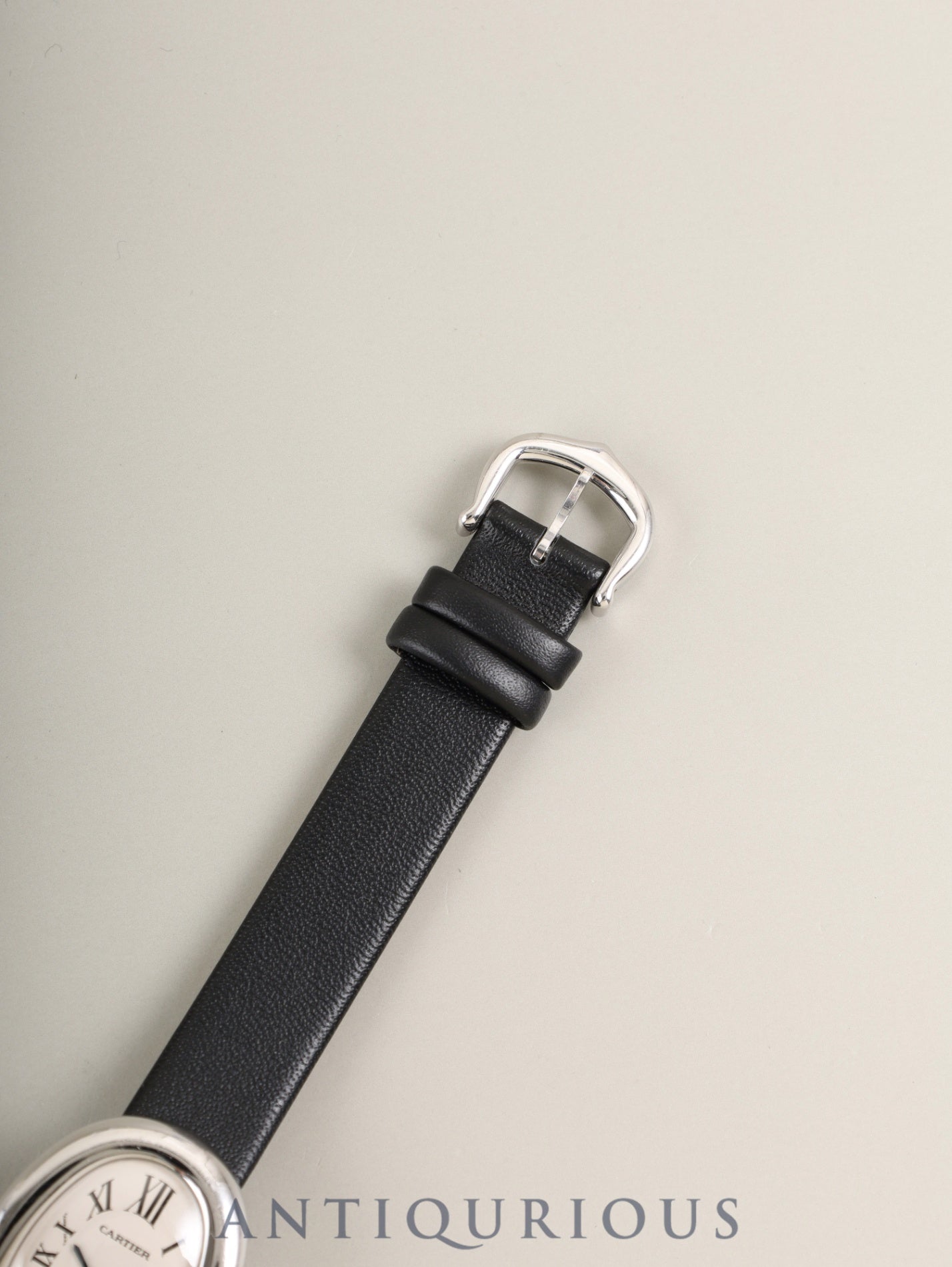 カルティエ ベニュワール SM W1516856 / 1955 クォーツ Cal.057 750WG 革 純正ピンバックル（750WG）ホワイトローマン文字盤（SWISS表記）箱 オーバーホール済み
