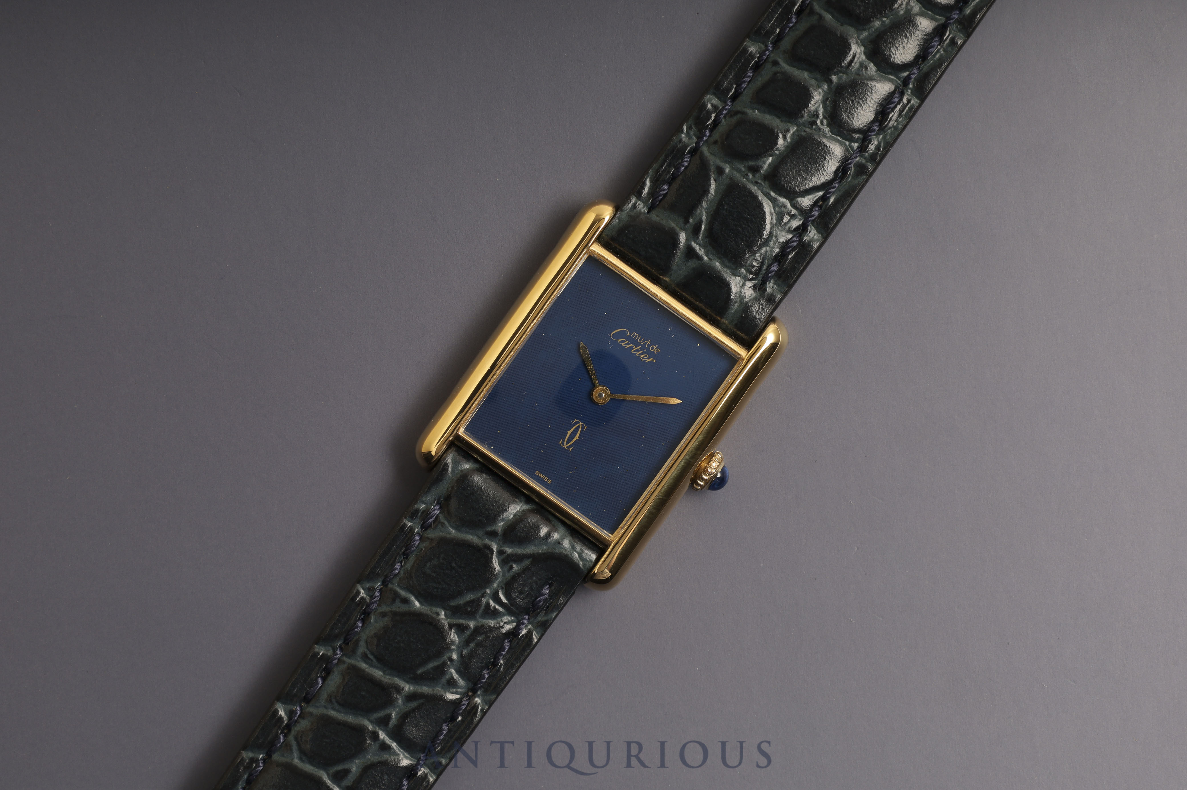 Cartier Must Tank LM Manual Winding Lapis Lazuli Dial Newly Finished