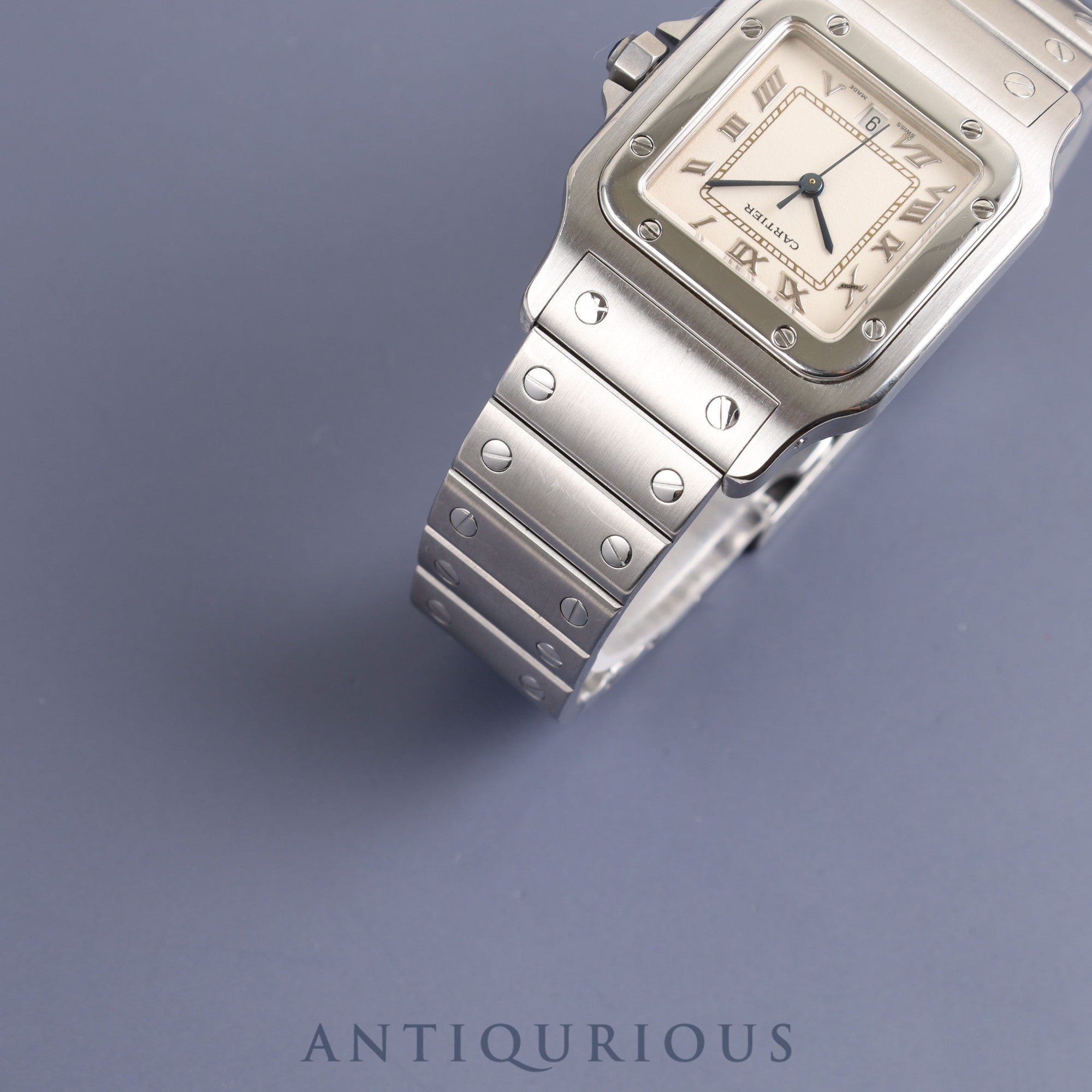 Cartier Santos Galbee LM W20025D6 / 987901 Quartz Cal.687 SS SS Ivory Roman Dial Box Warranty (1993) Overhauled