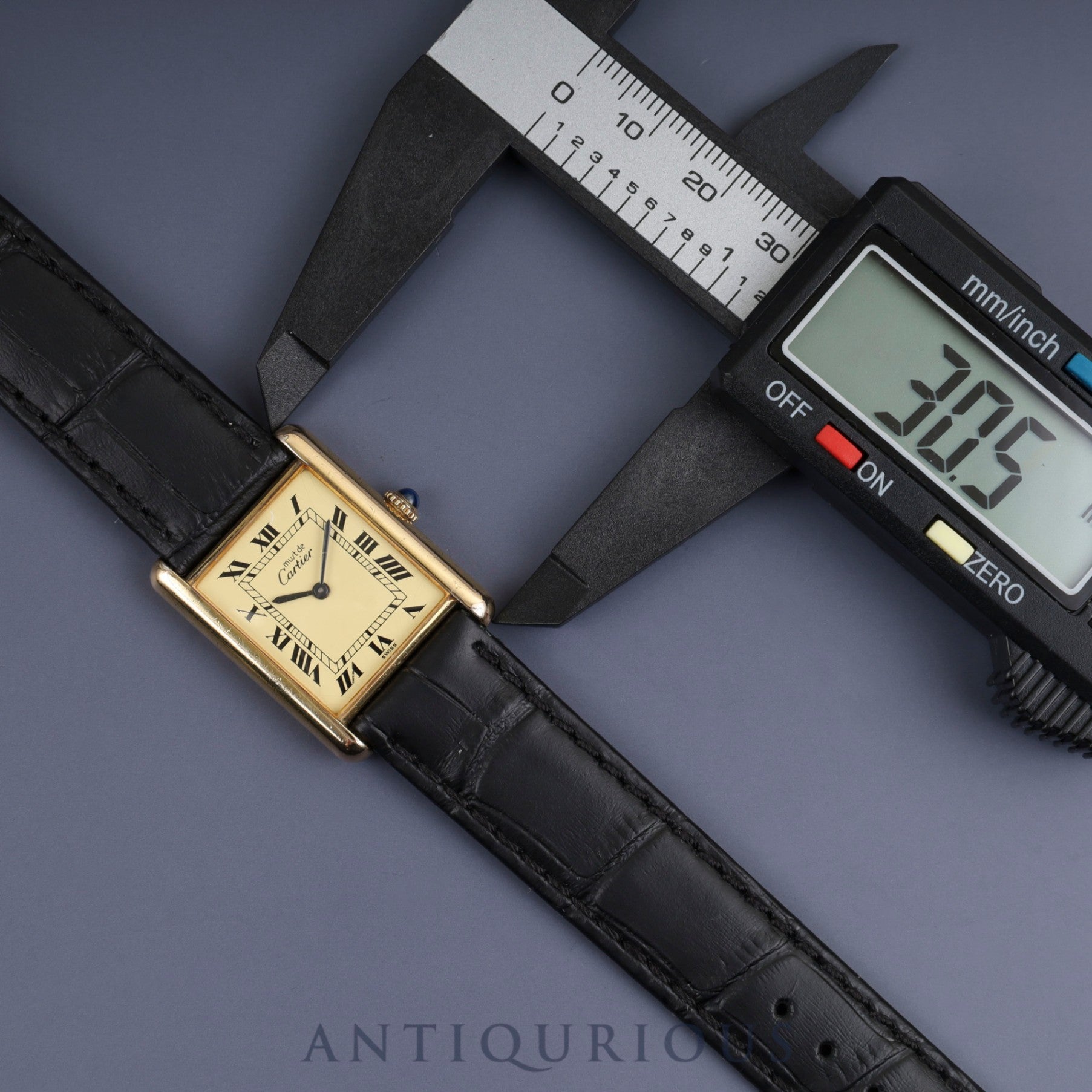 カルティエ マストタンク LM 手巻き Cal.78-1 SV925 革 純正尾錠（GP） アイボリーローマン文字盤 箱 冊子 オーバーホール済み