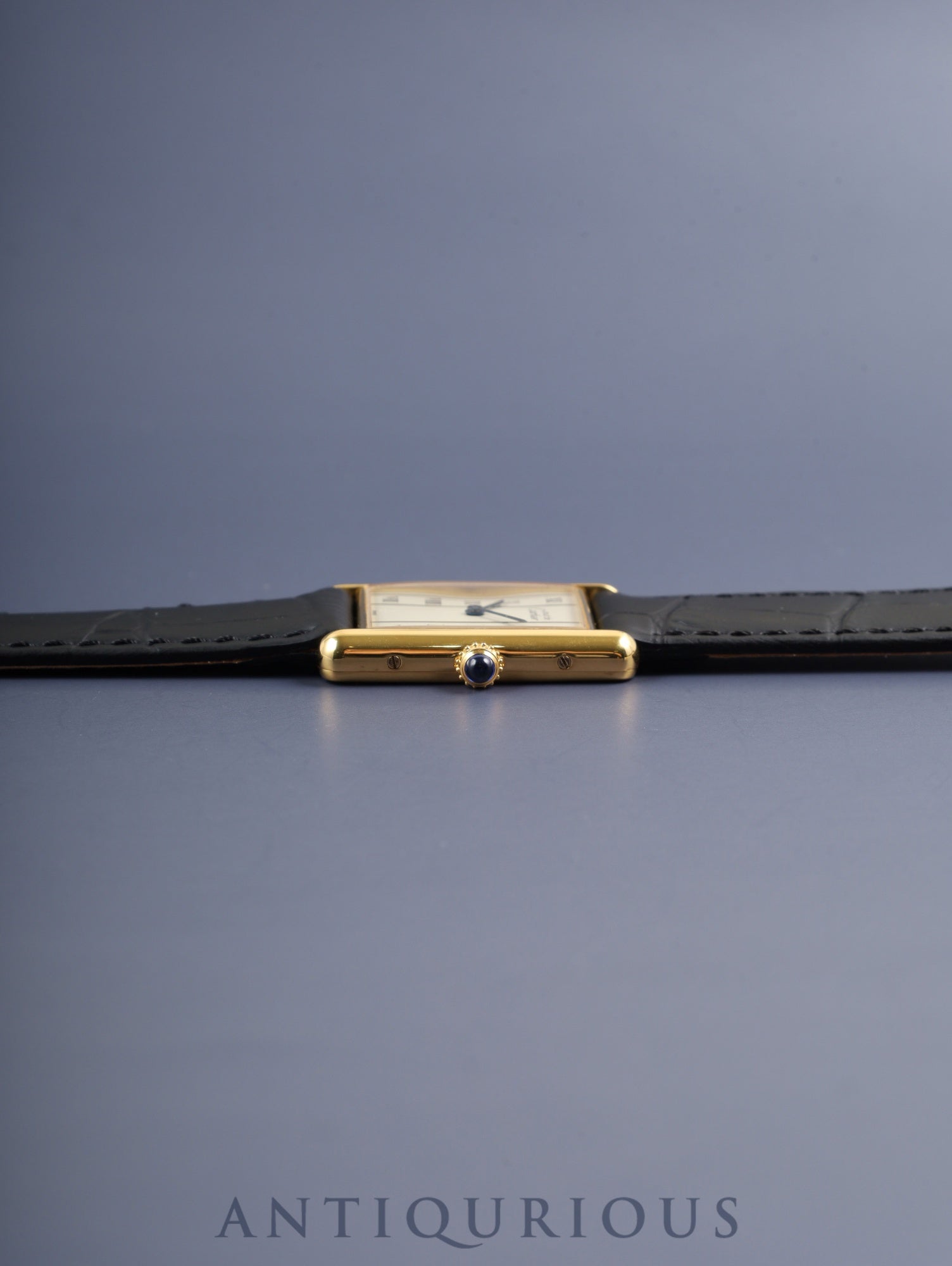 カルティエ マストタンク LM 590005 クォーツ SV925 革 純正尾錠（GP） ストレートローマン文字盤 オーバーホール済み 新品仕上げ済み