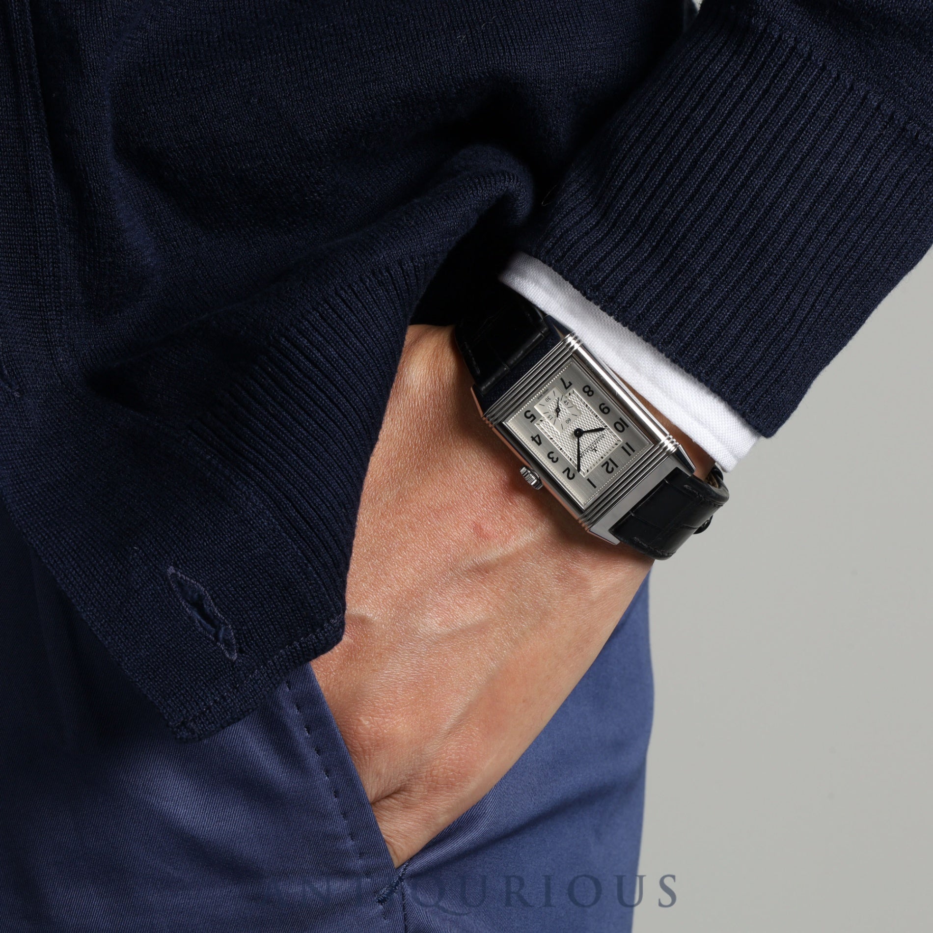 JAEGER・LECOULTRE ジャガー・ルクルト REVERSO CLASSIC LARGE SMALLSECOND レベルソ クラシック ラージ スモールセコンド Q3858520 手巻き Cal.822/2 SS 革 純正尾錠（SS）シルバー文字盤 箱 保証書（2018年）