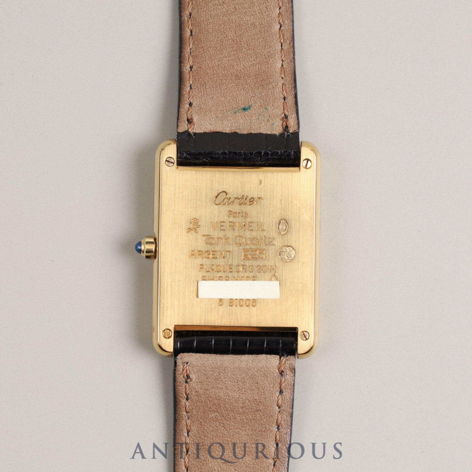 CARTIER Must Tank LM QZ Cal.81 SV925 Genuine belt Genuine buckle (GP) Grey Roman dial Box Warranty (1986)