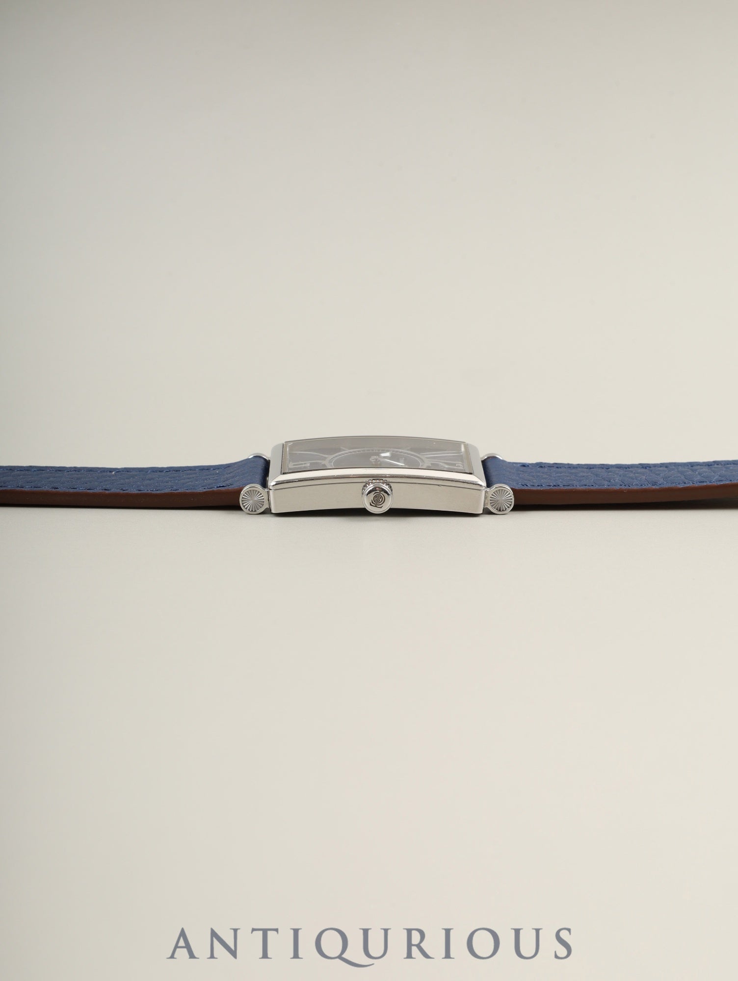 Tiffany Gallery Z3001.10.10A61A50A Quartz Caliber ETA976.001 Stainless Steel Leather Strap with Genuine Stainless Steel Buckle, Blue Arabic Dial, Overhauled