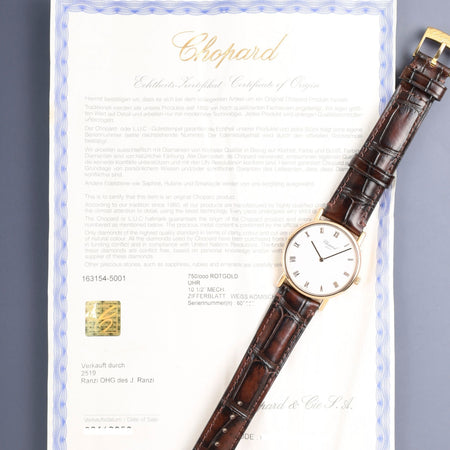 Chopard Classic 163154-5001 Manual Winding Cal.7001 (ETA) 750PG Leather Original Pin Buckle (GP) White Roman Dial Certificate (undated) Overhauled