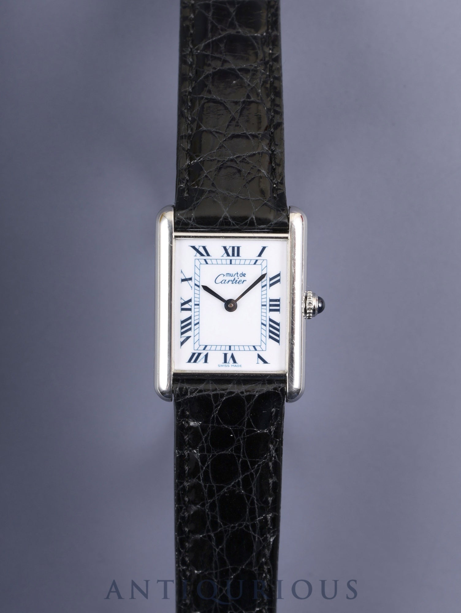 カルティエ マストタンク LM 690005 クォーツ SV925 革 純正尾錠（SS）ホワイトローマン文字盤（SWISS MADE表記） 箱 冊子 カルティエブティックにてコンプリートサービス済み
