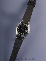 ロレックス オイスターデイトプレシジョン 6694 手巻き Cal.1225 SS 革 社外尾錠（SS） ブラック文字盤 51番（1977年）オーバーホール済み