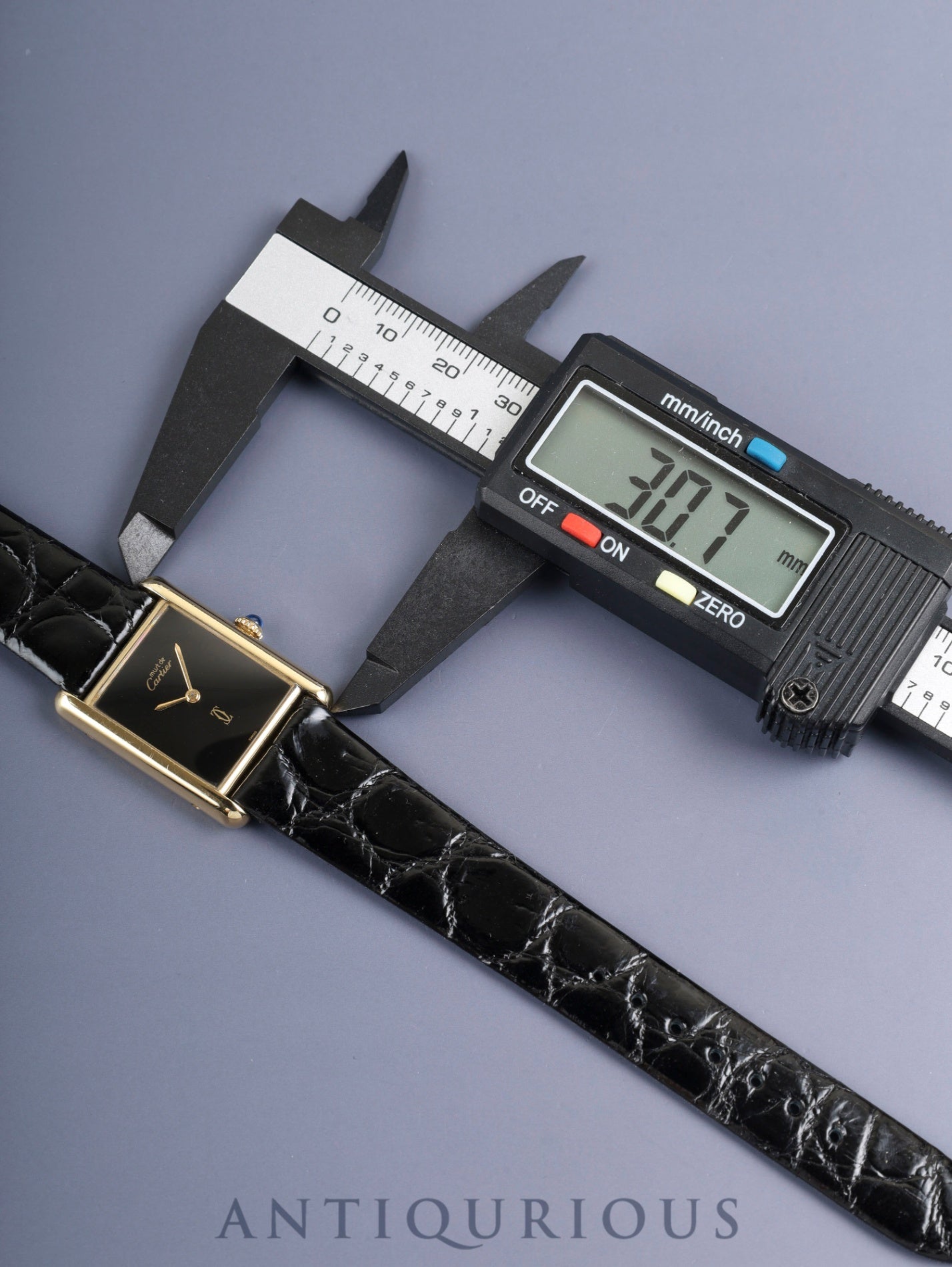 カルティエ マストタンク LM 6 手巻き Cal.78-1 SV925 革 純正ピンバックル（GP）オニキス文字盤（SWISS表記 ）オーバーホール済み