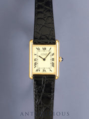 Cartier Must de Cartier Tank LM, Manual Winding Cal.78-1, Silver 925, Leather strap, Original pin buckle (GP), Ivory Roman numeral dial (SWISS MADE), Booklet, Warranty (blank), Overhauled, Polished.