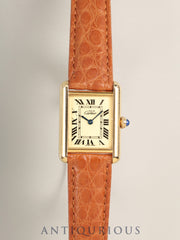 カルティエ マストタンク MM W1017354 / 2415 クォーツ Cal.057 SV925 革 純正Dバックル（GP）アイボリーローマン文字盤（SWISS MADE表記）オーバーホール済み