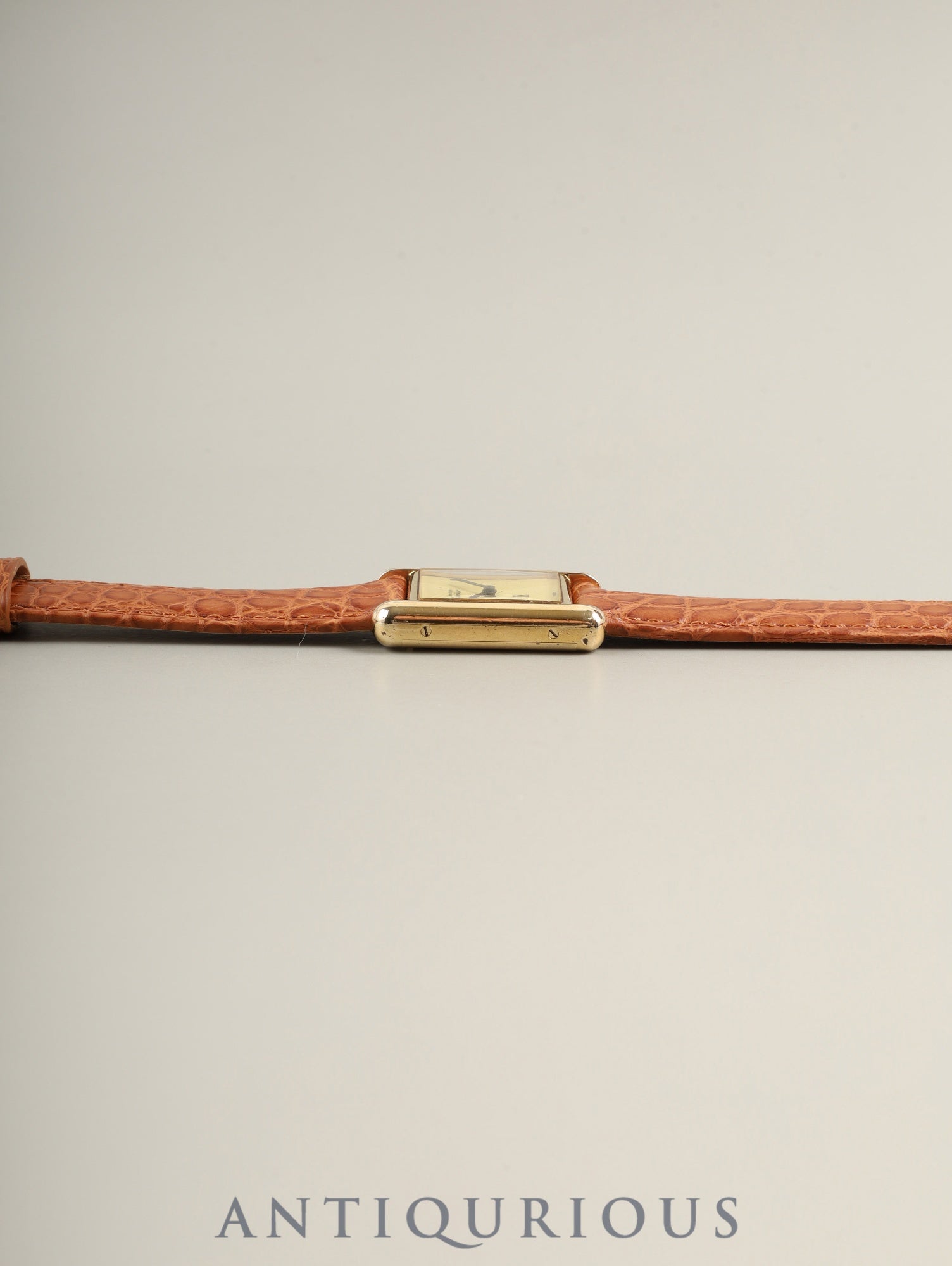カルティエ マストタンク SM 手巻き Cal.78-1 SV925 革 純正ピンバックル（GP）アイボリー文字盤（SWISS表記） 箱 オーバーホール済み