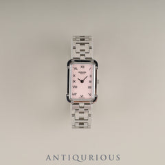 Hermès Cloajour CR2.210 Quartz Cal.976.001 Stainless Steel Pink Shell Dial Box Warranty (2013) Overhauled