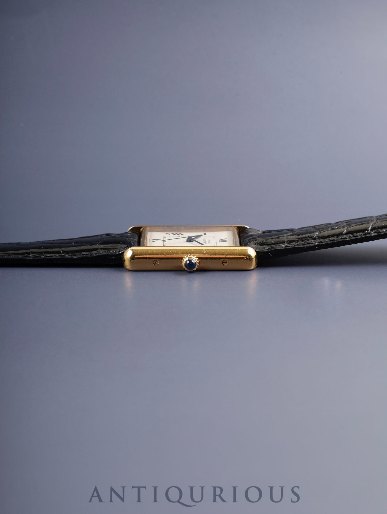 Cartier Must Tank GM (XL) W1013754 / 2413 Quartz Caliber 687 SV925 Leather Strap with Genuine D-Buckle (GP) Ivory Roman Dial Overhauled