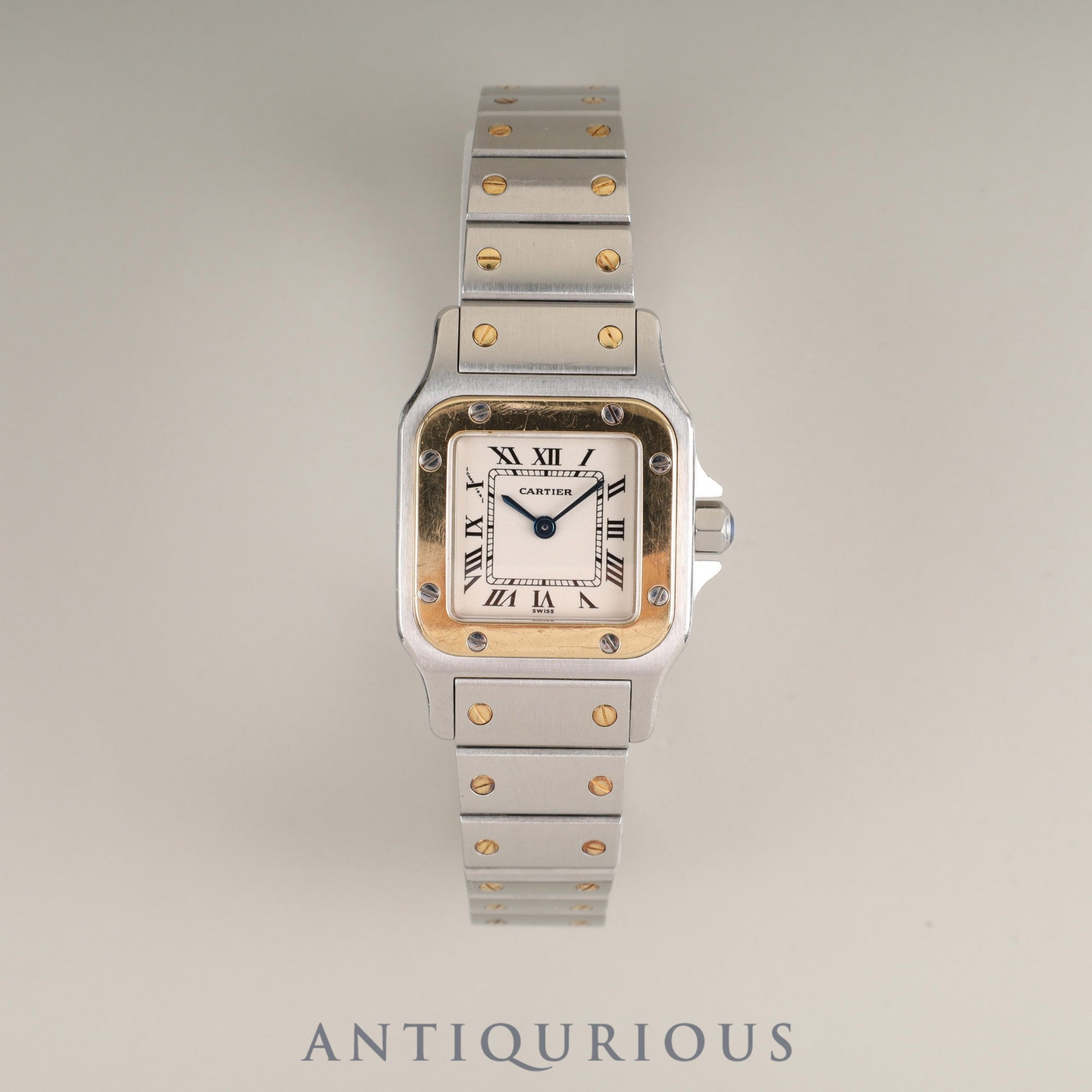 Cartier Santos Galbee SM W20012C4 / 1567 Quartz Cal.157 SS/YG White Roman Dial Overhauled