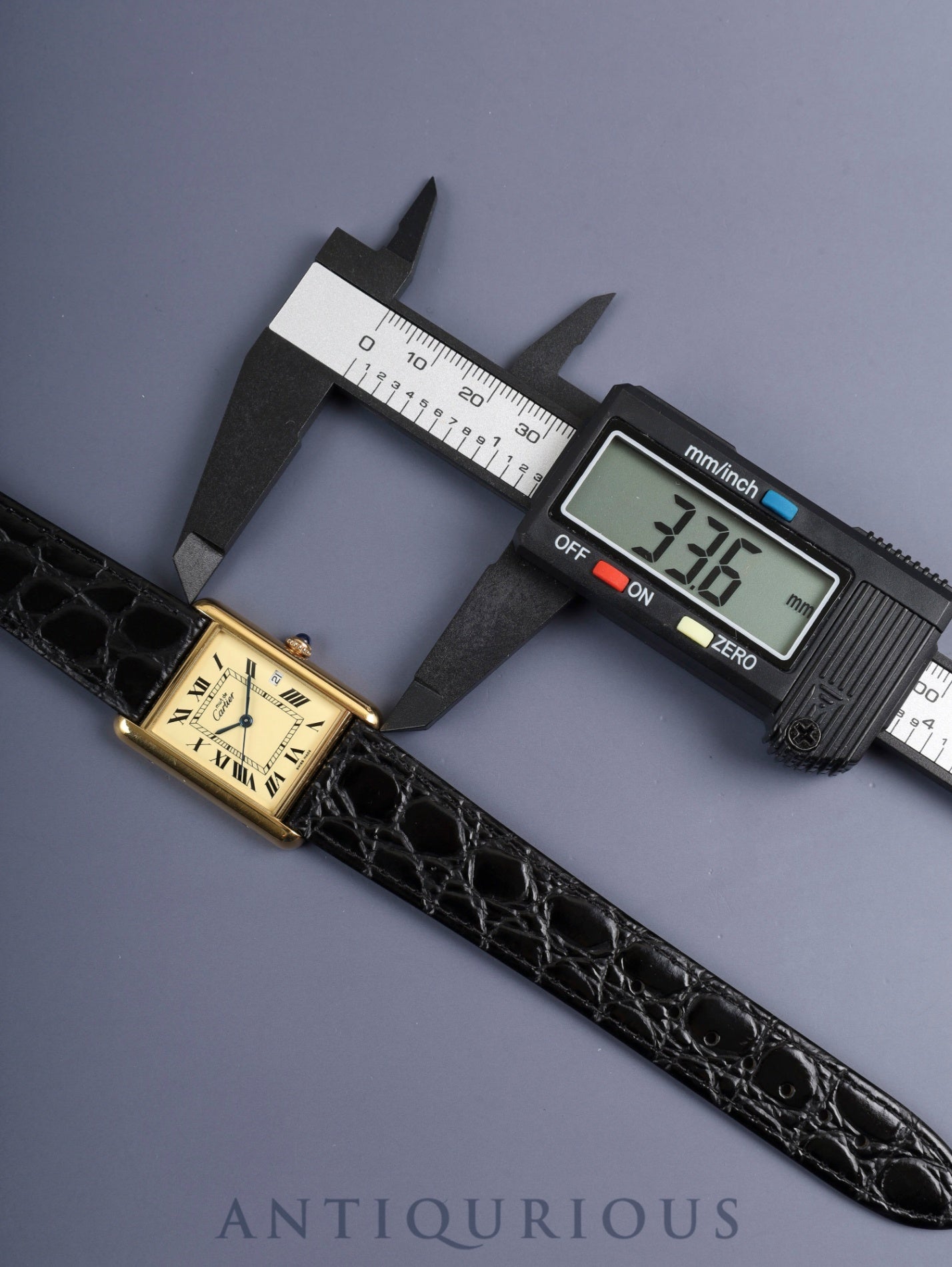 カルティエ マストタンク GM（XL） 2413 クォーツ Cal.687 SV925 革 純正尾錠（GP）アイボリーローマン文字盤 （SWISS MADE表記） オーバーホール済み