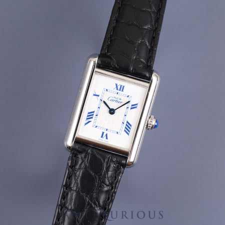 Cartier Must Tank MM W1014054 / 2416 Quartz Cal.057 SV925 Leather Genuine D-buckle Roman dial 1990-2004 Overhauled