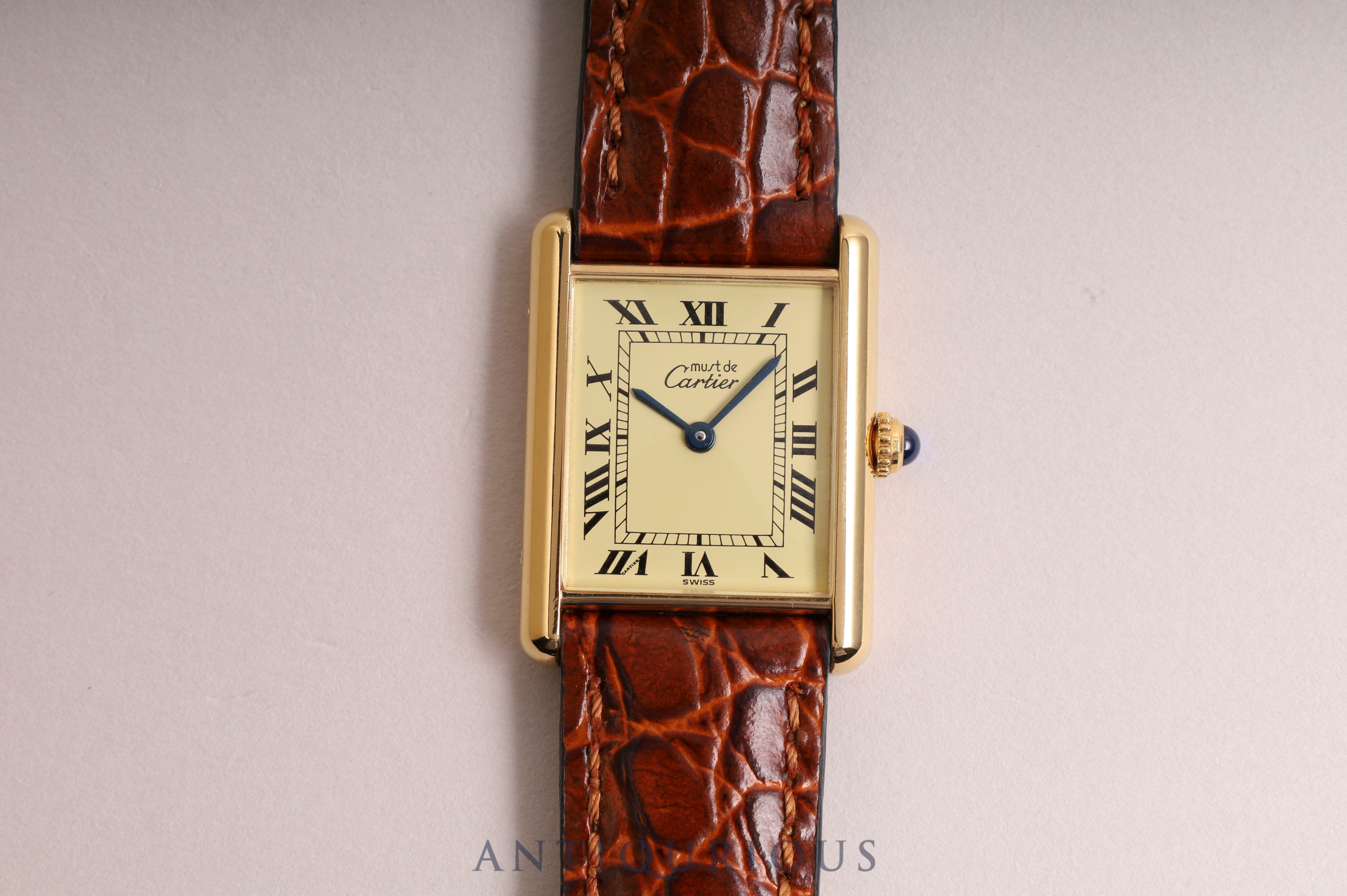 Cartier Must Tank LM QZ Ivory Roman Dial