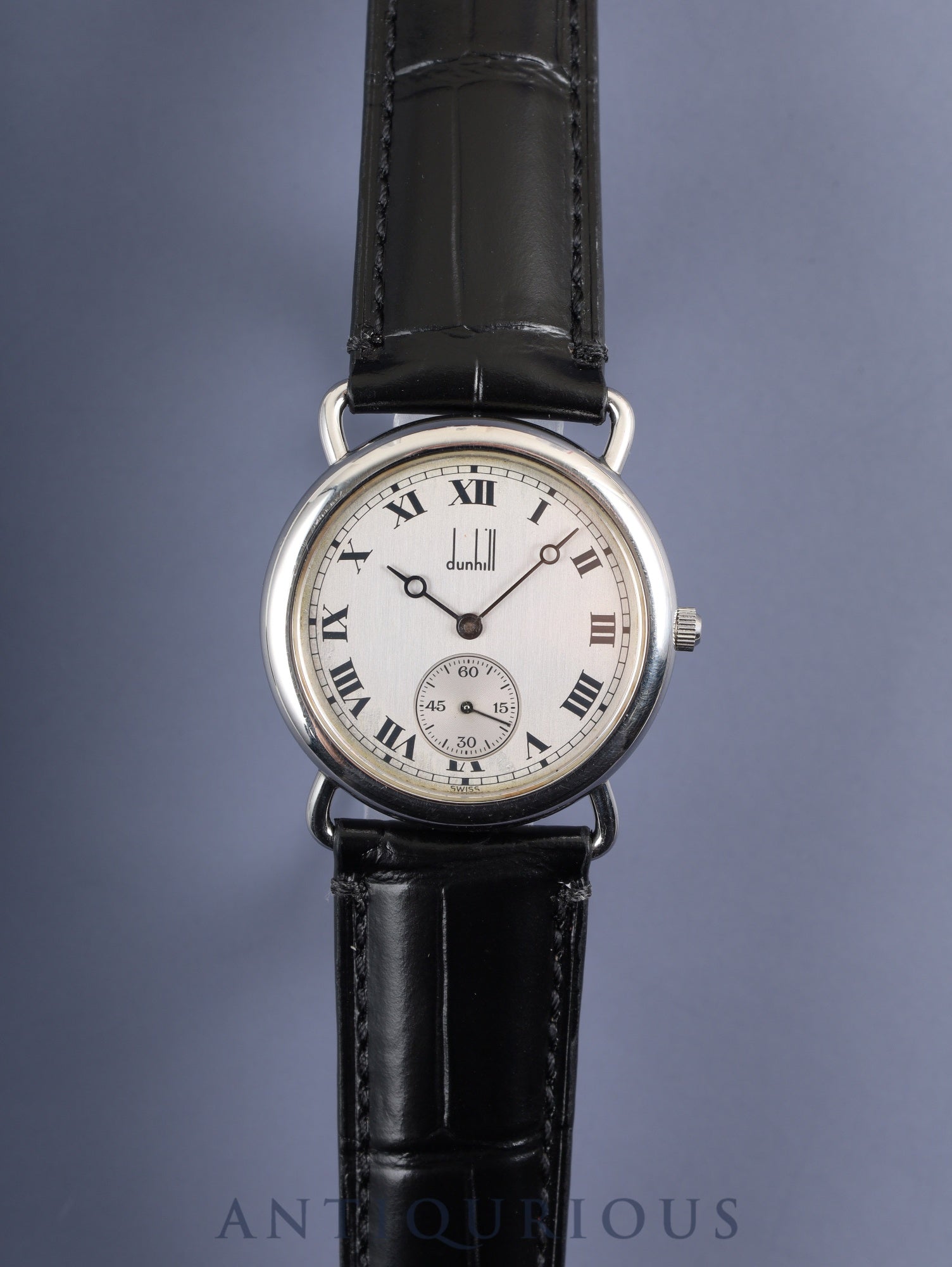 ダンヒル センテナリー スモールセコンド 手巻き SS 革 純正尾錠（SS）シルバーローマン文字盤 オーバーホール済み