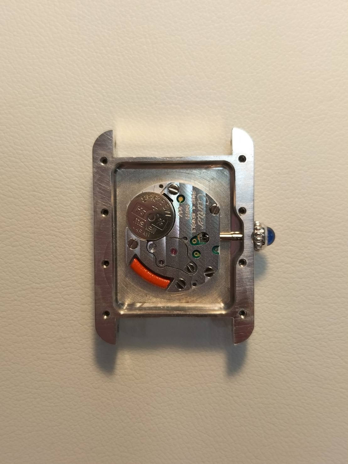 カルティエ マストタンク MM W1016130 / 2416 クォーツ Cal.057 SV925 革 純正Dバックル（SS）ピンクローマン文字盤 （SWISS MADE表記 / クリスマス限定） 箱 冊子 保証書 オーバーホール済み