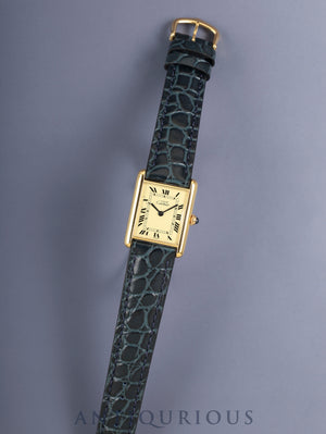 Cartier Must Tank LM 590005 Quartz Cal.90 SV925 Leather Strap Original Pin Buckle (GP) Ivory Roman Numeral Dial (SWISS inscription) Overhauled and Polished