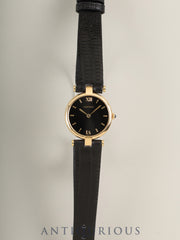Cartier Vendôme Louis Cartier VLC SM W1523656 / 1273 Quartz Cal.81 750YG Leather Strap Original Pin Buckle (750YG) Black Sunray 2-Point Roman Numeral Dial (SWISS inscription) Overhauled