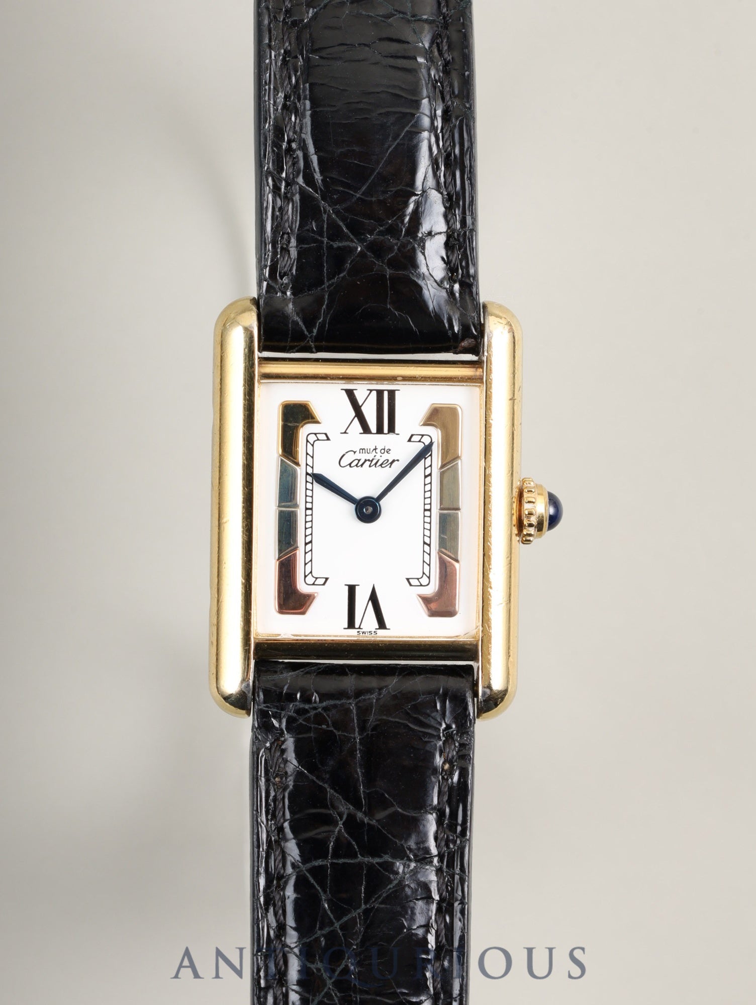 カルティエ マストタンク SM W1006354 / 5057001クォーツ Cal.057  SV925 純正革ベルト 純正尾錠（GP）サイドトリニティ文字盤（SWISS表記） オーバーホール済み