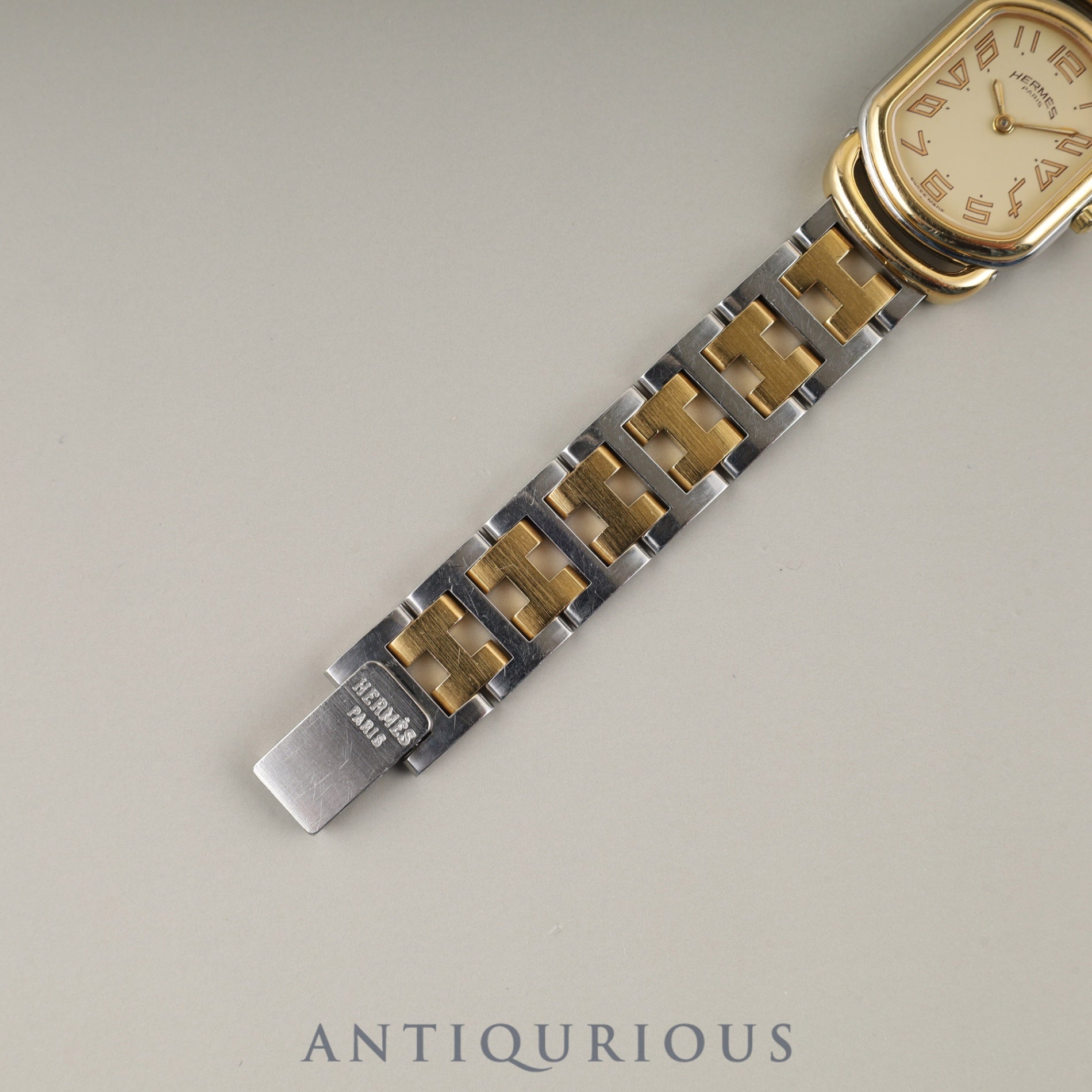 Hermès Rally 77.03 Quartz Cal.976.001 SS/GP SS/GP Ivory Dial Overhauled