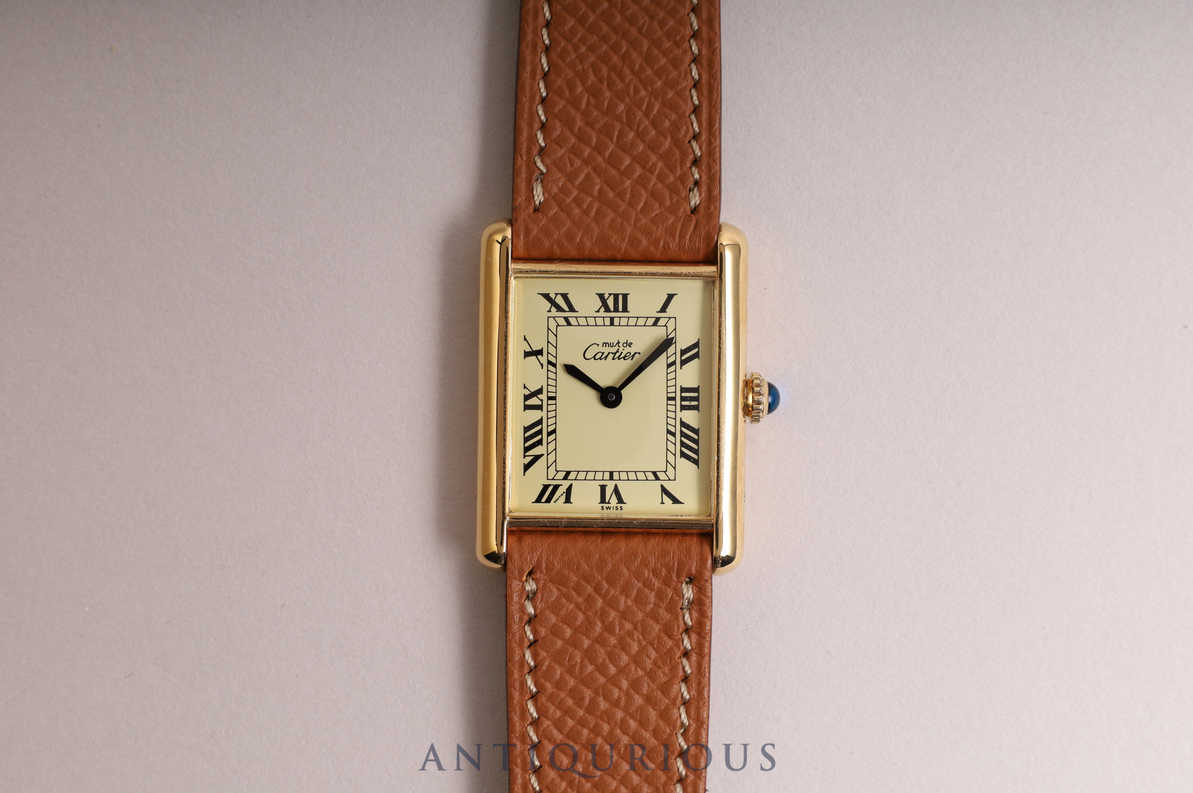 CARTIER Must Tank LM Manual Winding Ivory Roman Dial